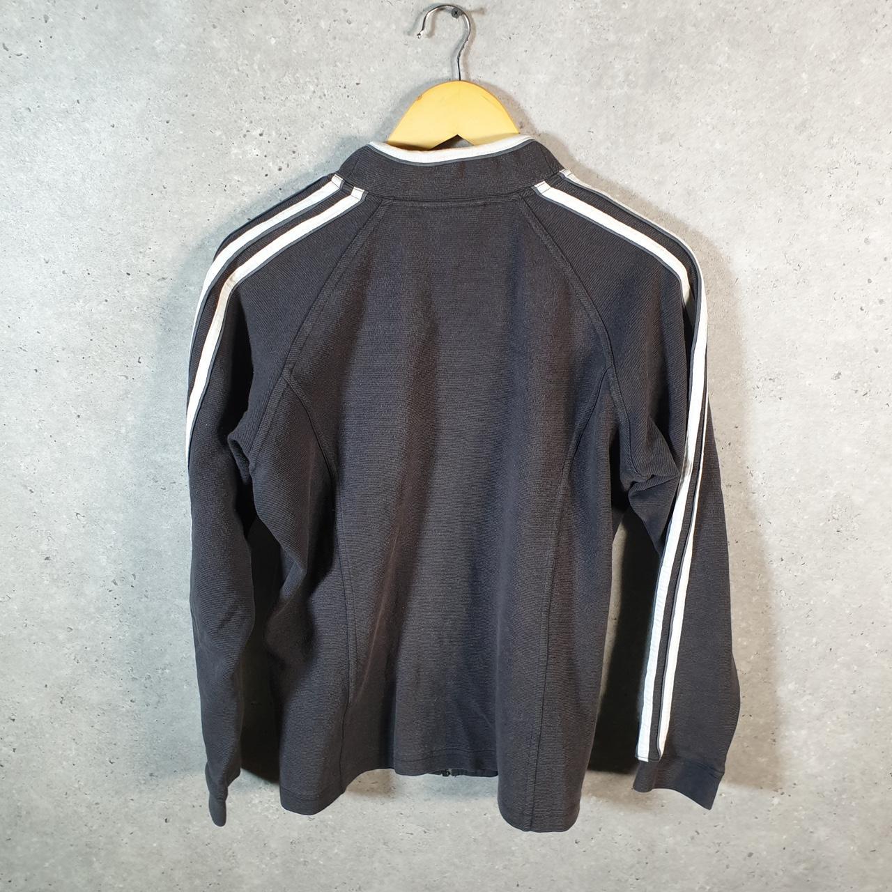 Vintage Adidas Sweatshirt Womens Medium Black Spellout Logo Full Zip