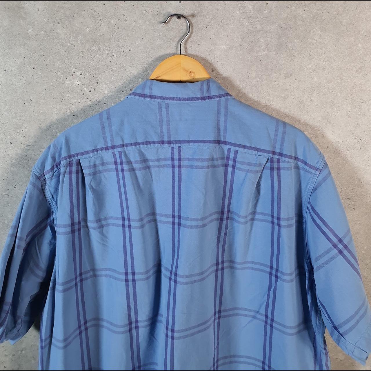 Vintage Ralph Lauren Button Down Shirt Men’s XL Blue Adams Checkered Pony Casual C8470
