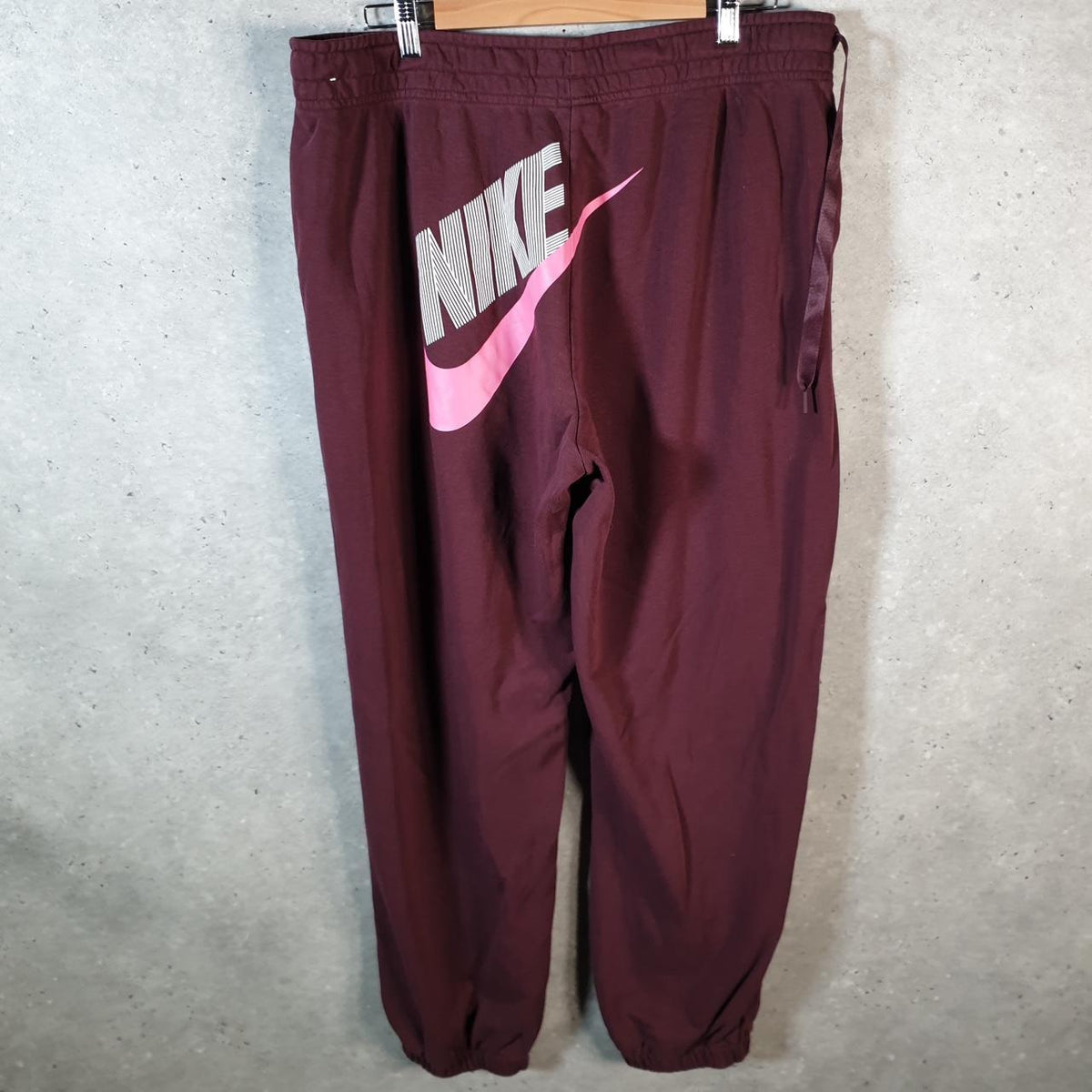 Vintage Nike Club Sweatpant Joggers Mens 2XL Burgundy Red Swoosh Sports Tracksuit - Big Fish Vintage