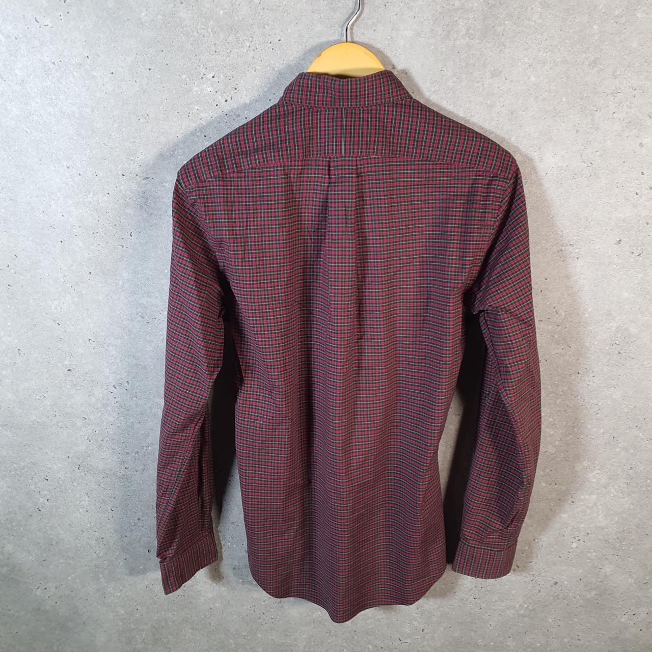Vintage Ralph Lauren Button Down Shirt Men’s Small Checkered Slim Fit Stretch Oxford Pony