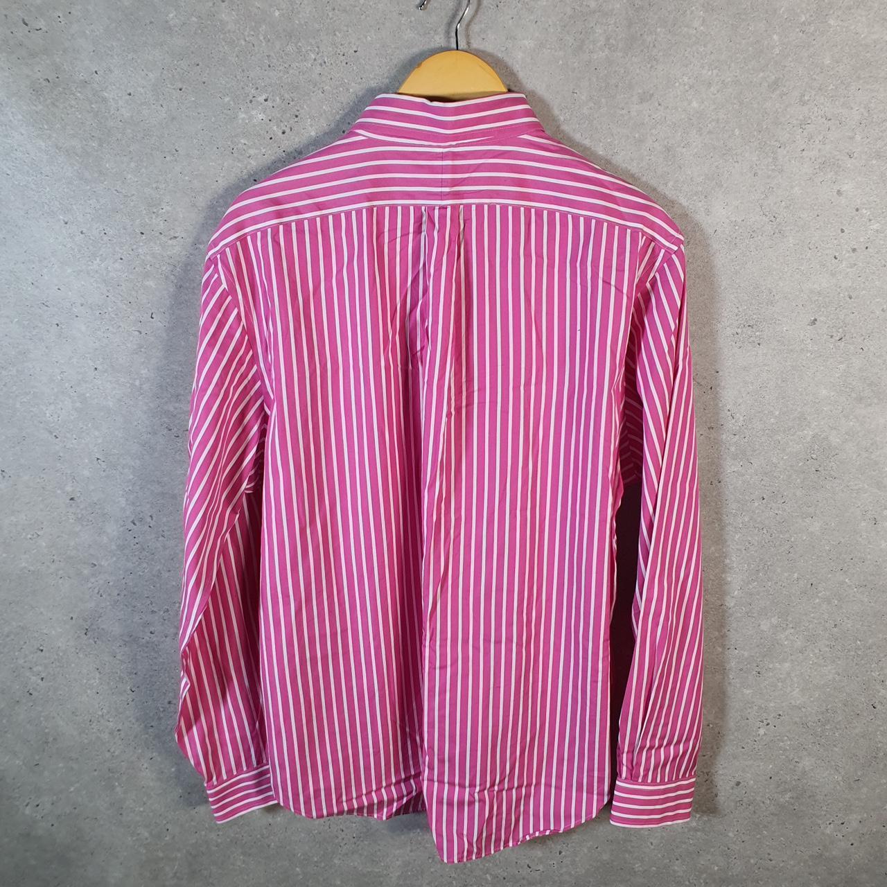 Vintage Ralph Lauren Button Down Shirt Men’s XL Pink Striped Classic Fit Pony