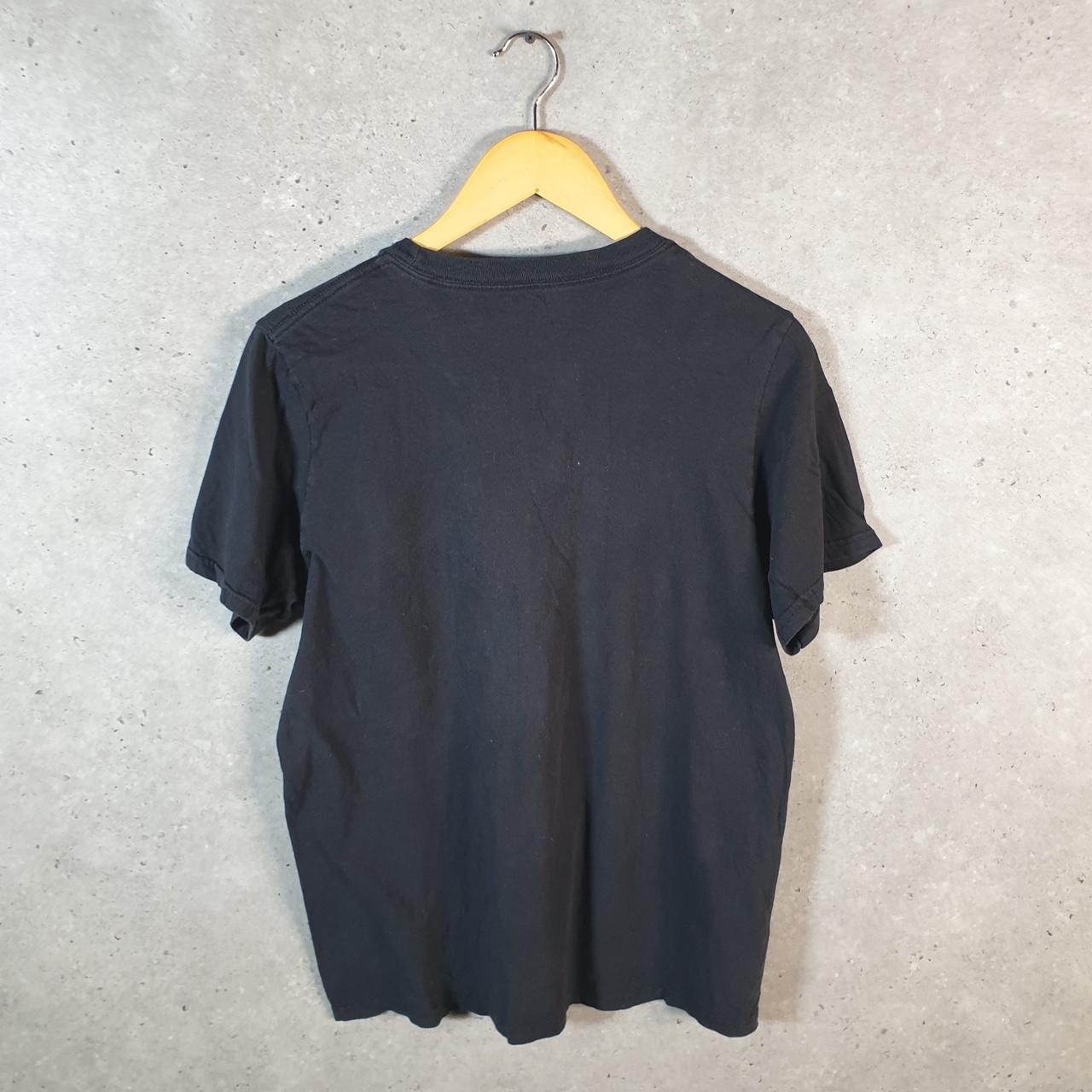 Vintage Adidas Spellout T Shirt Men’s Medium Black Three Stripes Logo Athletic