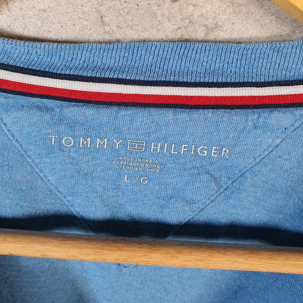 Vintage Tommy Hilfiger T Shirt Men’s Large Blue Classic Fit Embroidered Logo