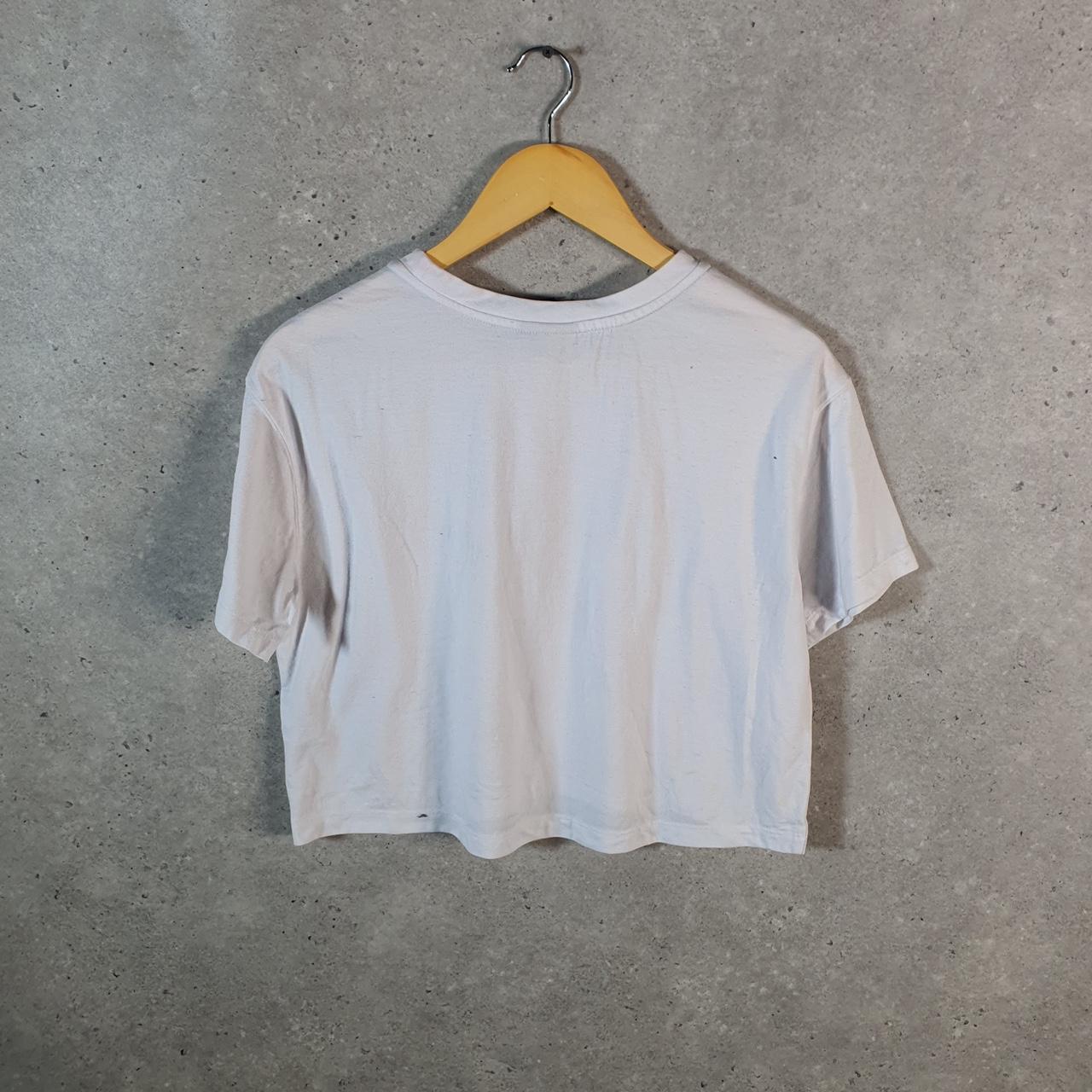 Vintage Nike Cropped T Shirt Womens Medium White Logo Swoosh Athletic