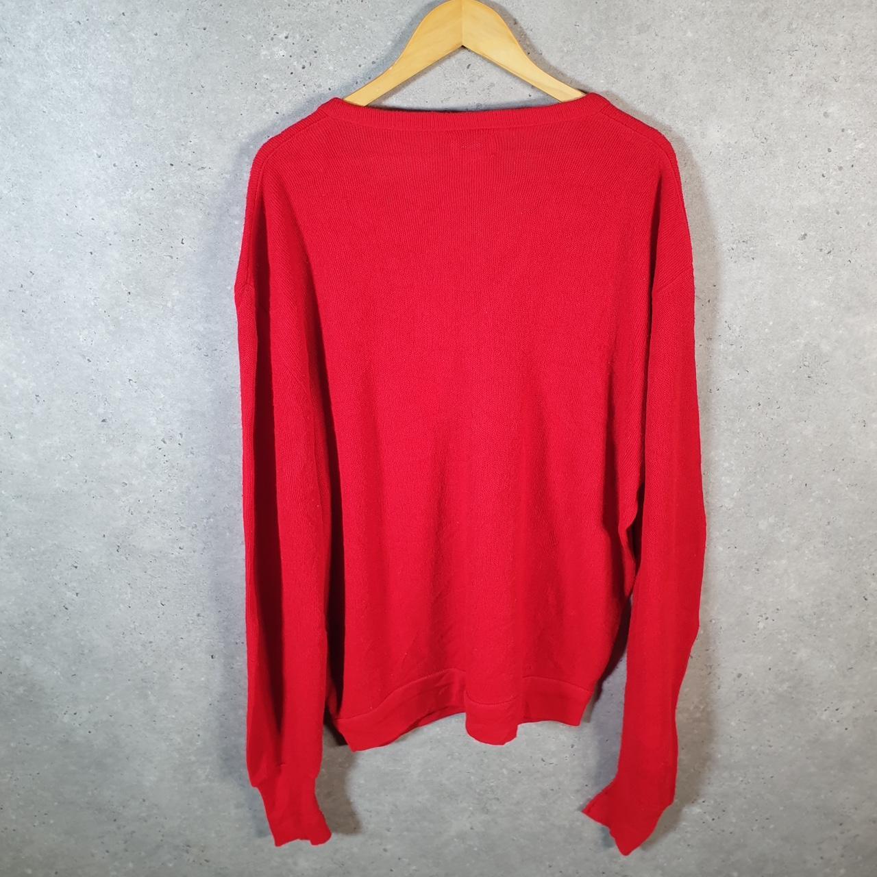 Vintage Izod 90s Lacoste Knit Sweatshirt Men’s XL Red Pullover Logo Y2K Jumper Logo