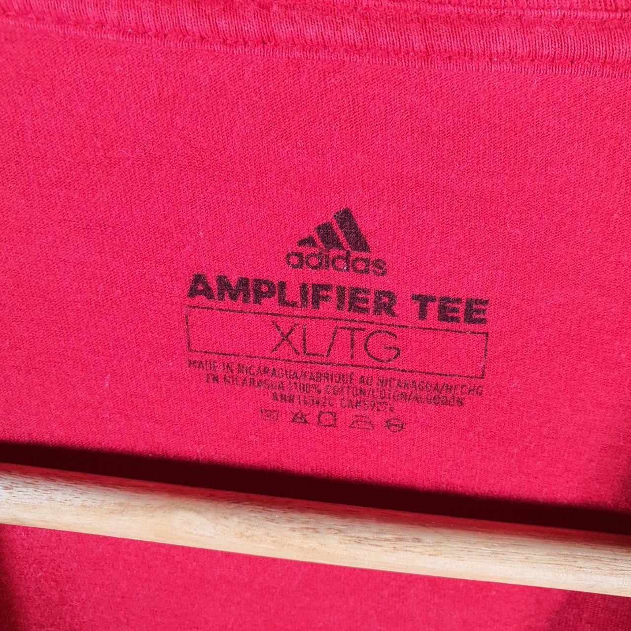 Vintage Adidas Amplifier T Shirt Men’s XL Red Three Stripes Logo Athletic
