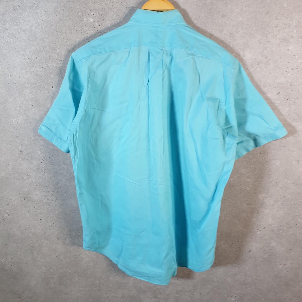 Vintage Ralph Lauren Button Down Shirt Men’s Small Blue Short Sleeve Pony Cotton