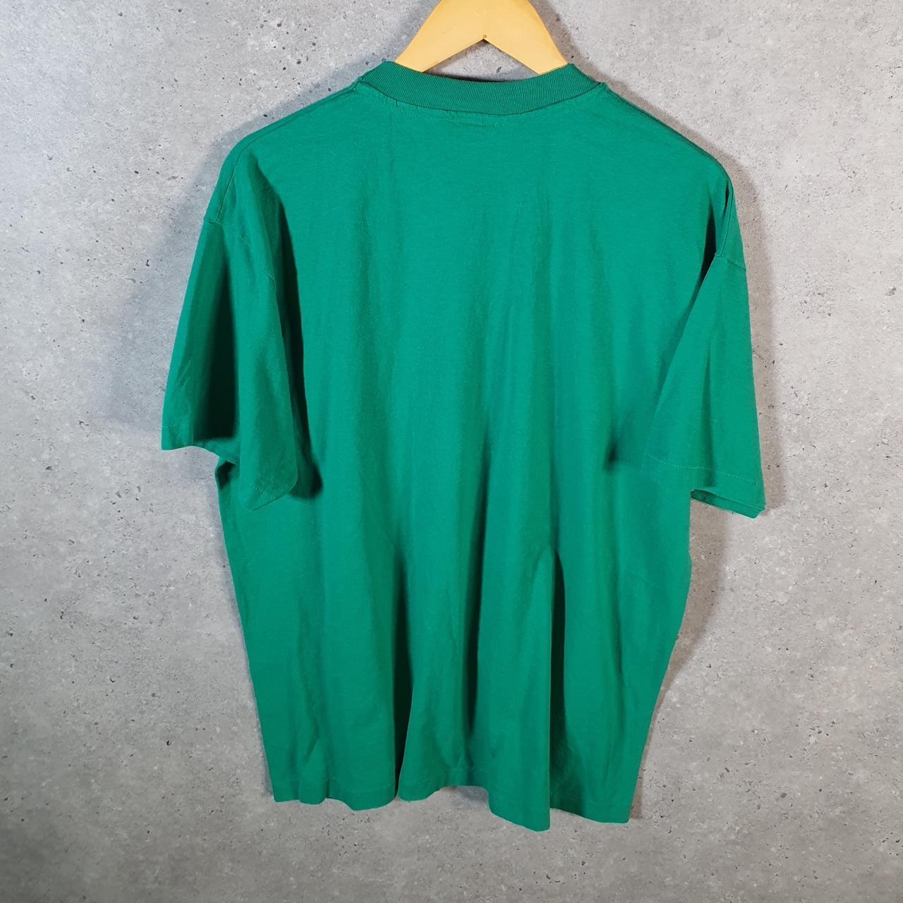 Vintage Hanes Roots Graphic 90s USA Single Stitch T Shirt Men’s XL Green