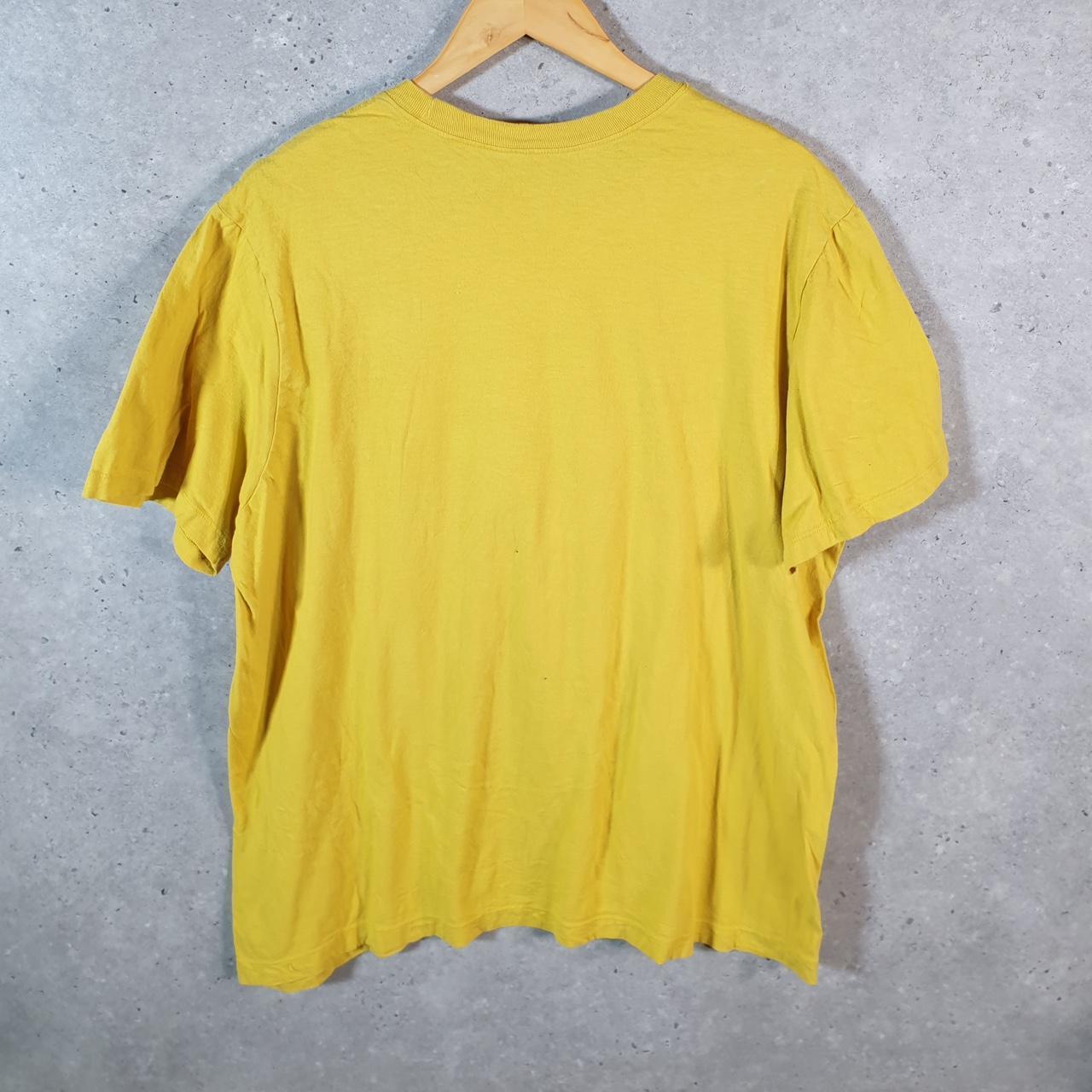 Vintage Nike T Shirt Men’s XL Yellow Printed Single Swoosh Logo Athletic C8263