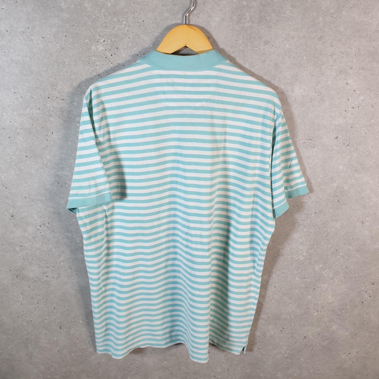 Vintage Chaps Ralph Lauren USA Shirt Men’s XL Blue Striped Blue Cotton Custom Fit