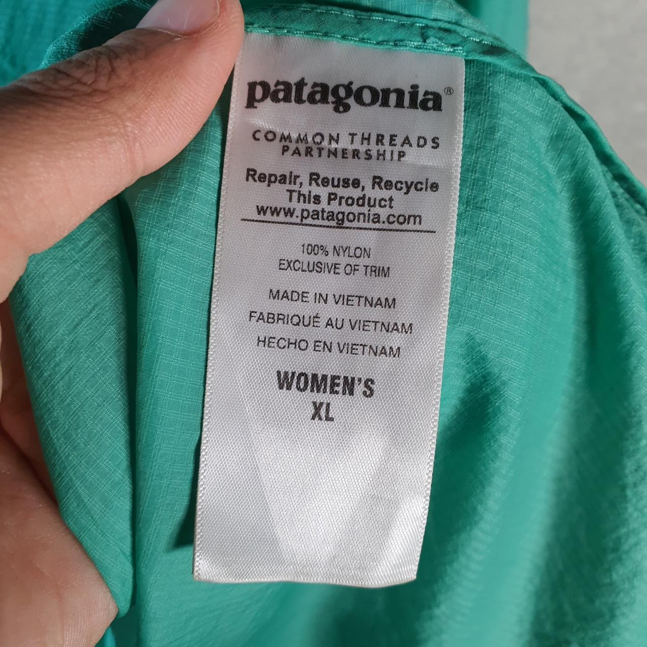 Vintage Patagonia Shell Jacket Womens XL Blue 1/4 Button Lightweight Windbreaker