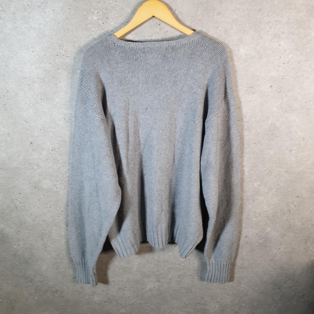Vintage Ralph Lauren Polo Knit Sweatshirt Men’s 2XL Grey Cotton Pullover Pony