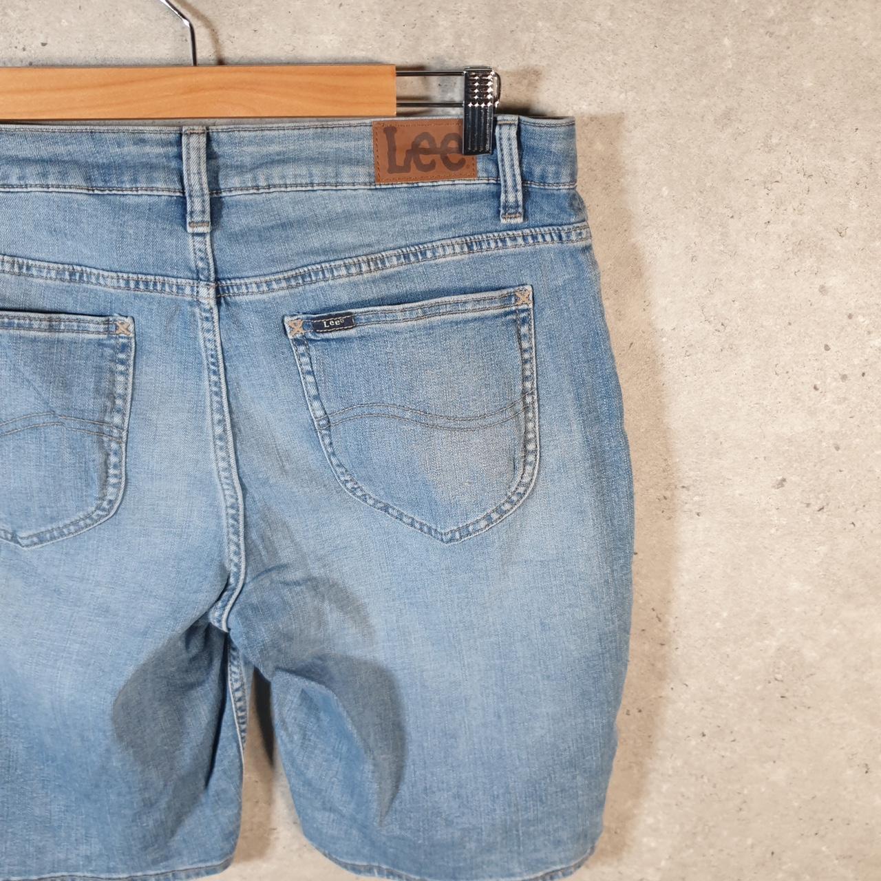 Vintage Lee Baggy Shorts Jorts Cargo Womens W34 Blue Relaxed Denim