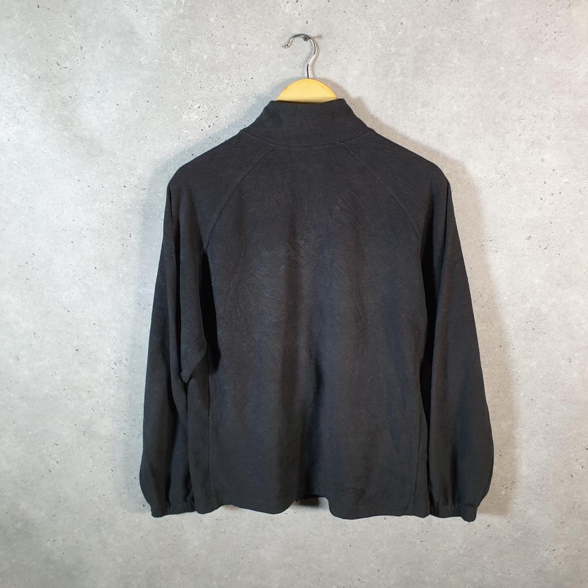 Vintage Starter Fleece Sweatshirt Jacket Mens Medium Black Full Zip Embroidered Logo