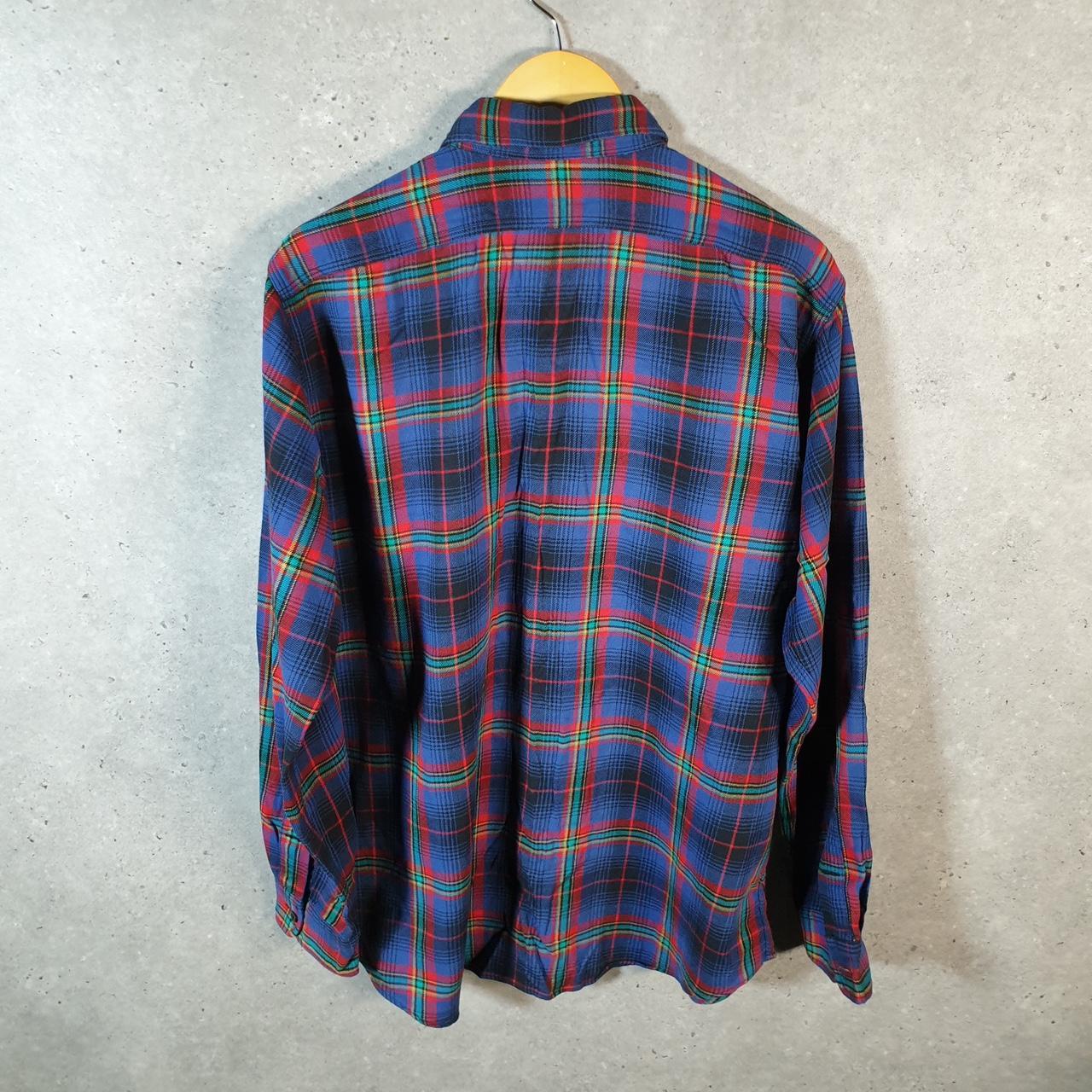 Vintage Ralph Lauren Button Down Shirt Men’s Large Checkered Dungaree Work Shirt Pony