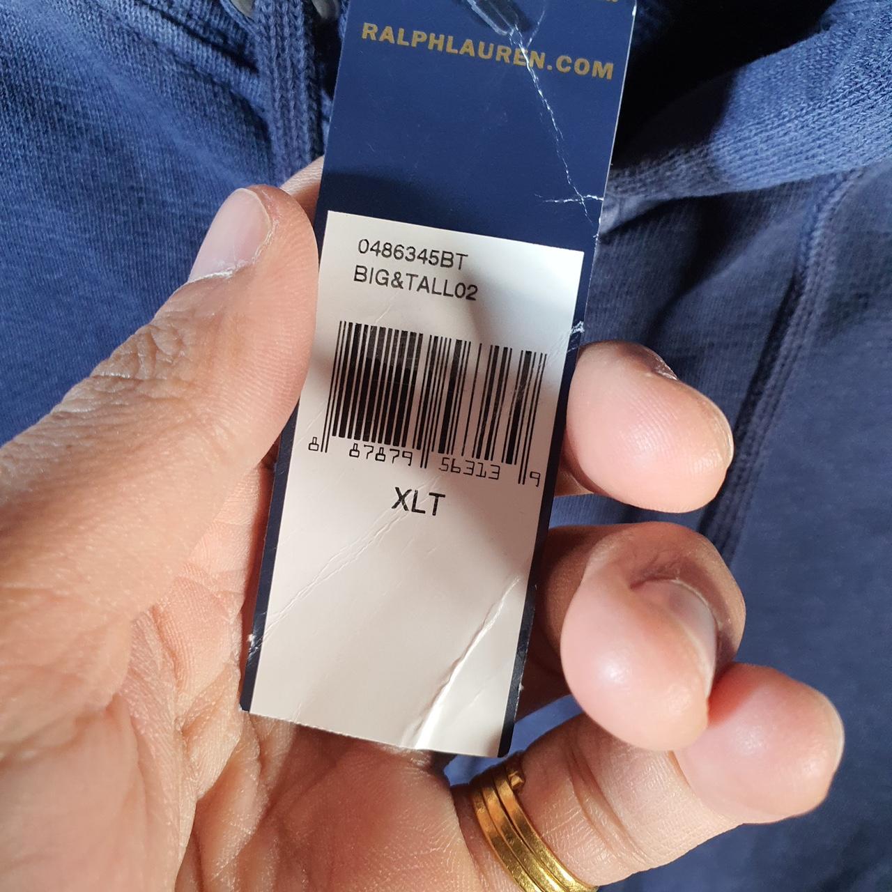 Vintage Ralph Lauren Polo Full Zip Hodie Men’s XL Tall Navy Blue Cotton Pony