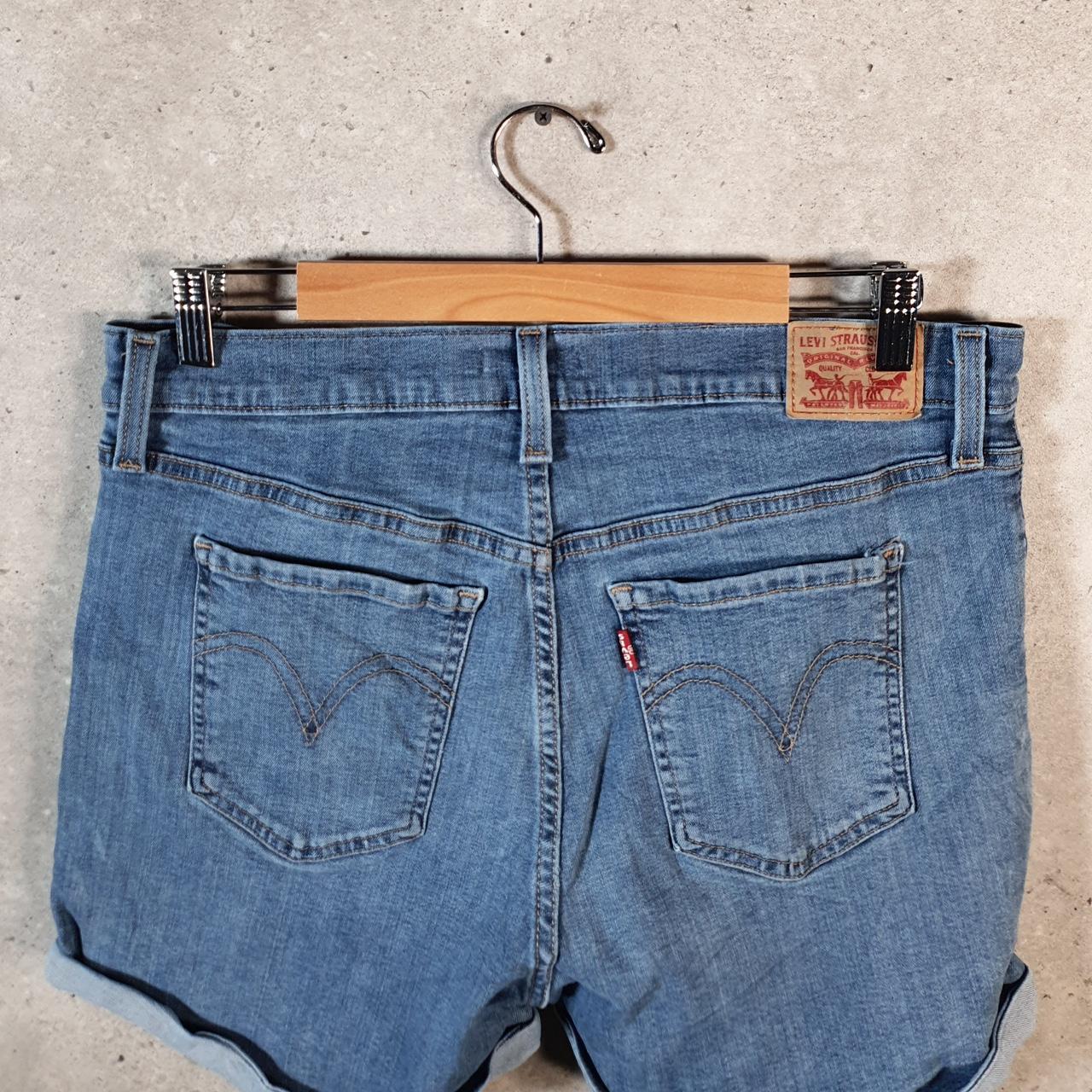 Vintage Levi’s Baggy Shorts Jorts Cargo Womens W32 Blue Relaxed Denim A4545