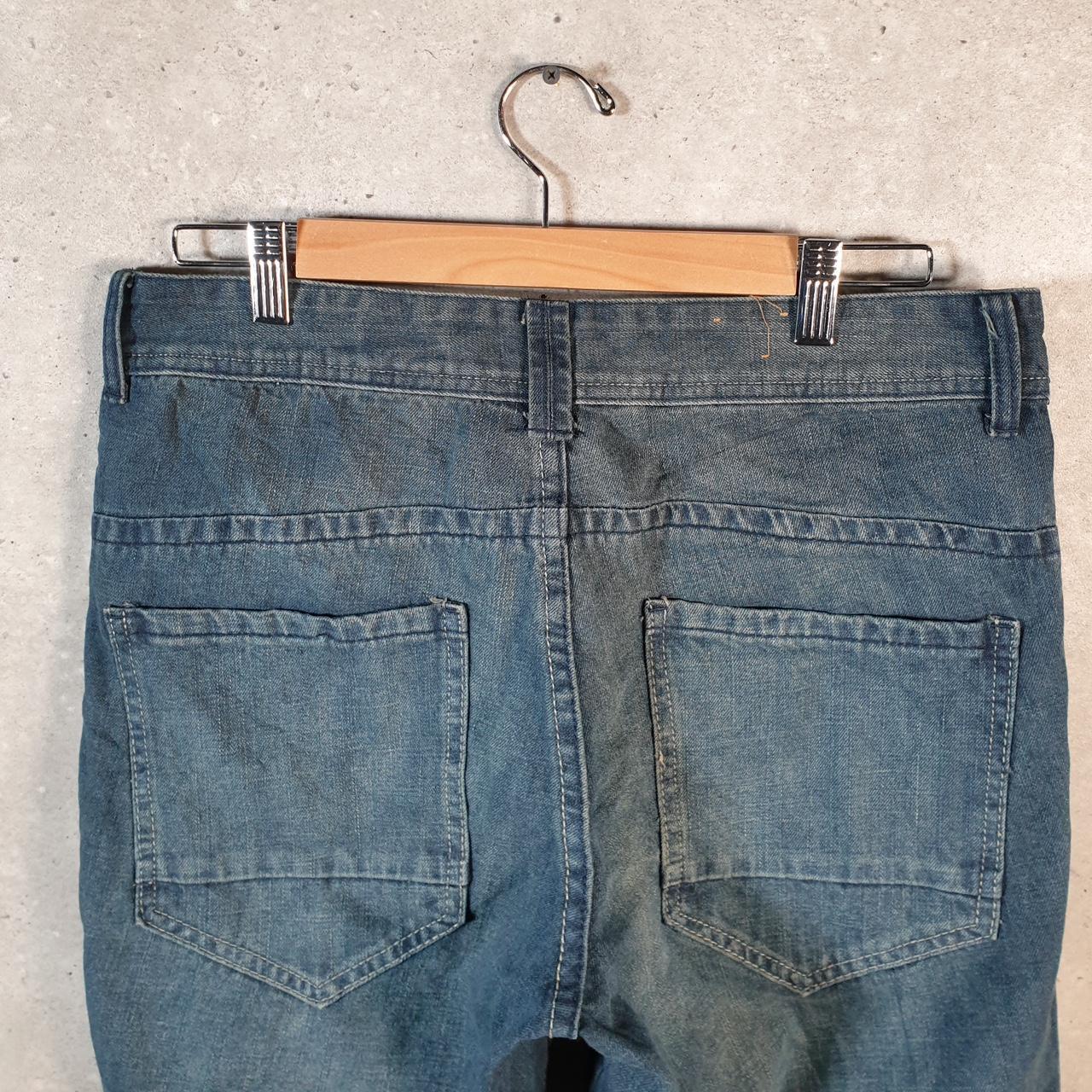 Vintage Urban Heritage Baggy Y2K Hip Hop Jeans Shorts Jorts Mens W32 Blue Denim USA Big Fish Vintage