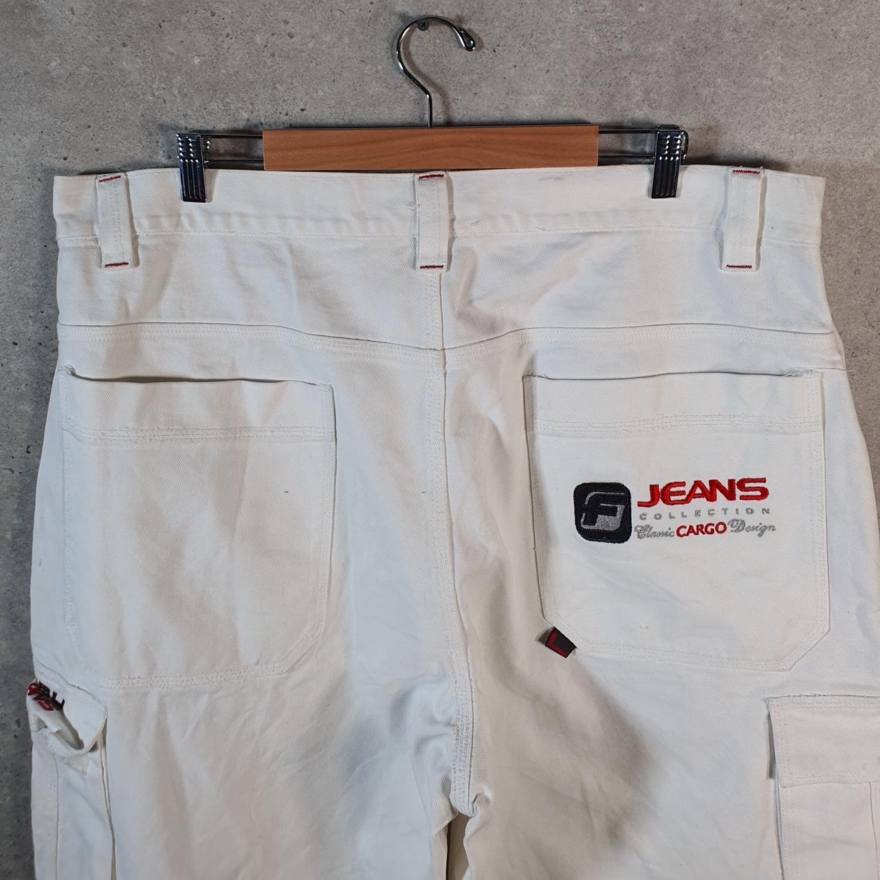 Vintage Fubu Baggy Y2K Hip Hop Jorts Shorts Mens W42 White Denim USA A4675