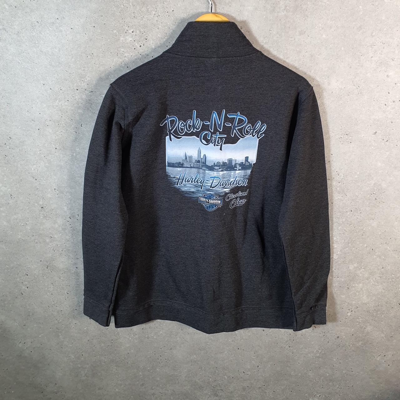 Vintage Harley Davidson 2019 Cleveland Ohio Sweatshirt Mens Large Grey Full Zip USA