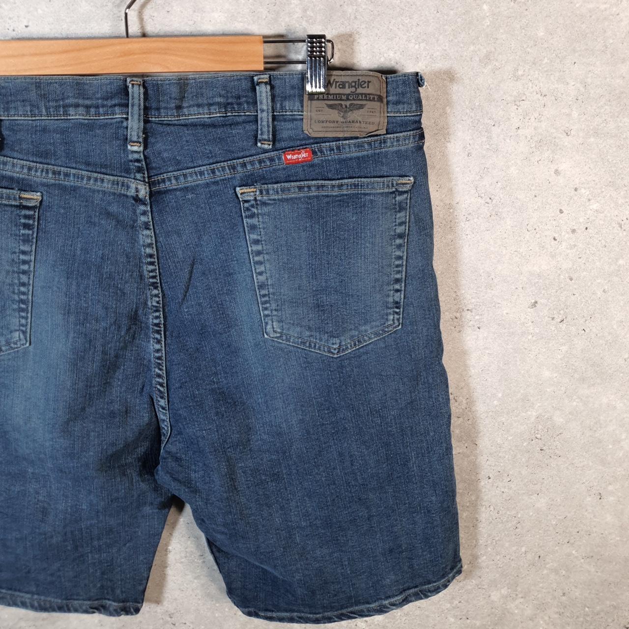 Vintage Wrangler Denim Shorts Jorts Cargo Men’s W38 Relaxed Blue Baggy Cotton