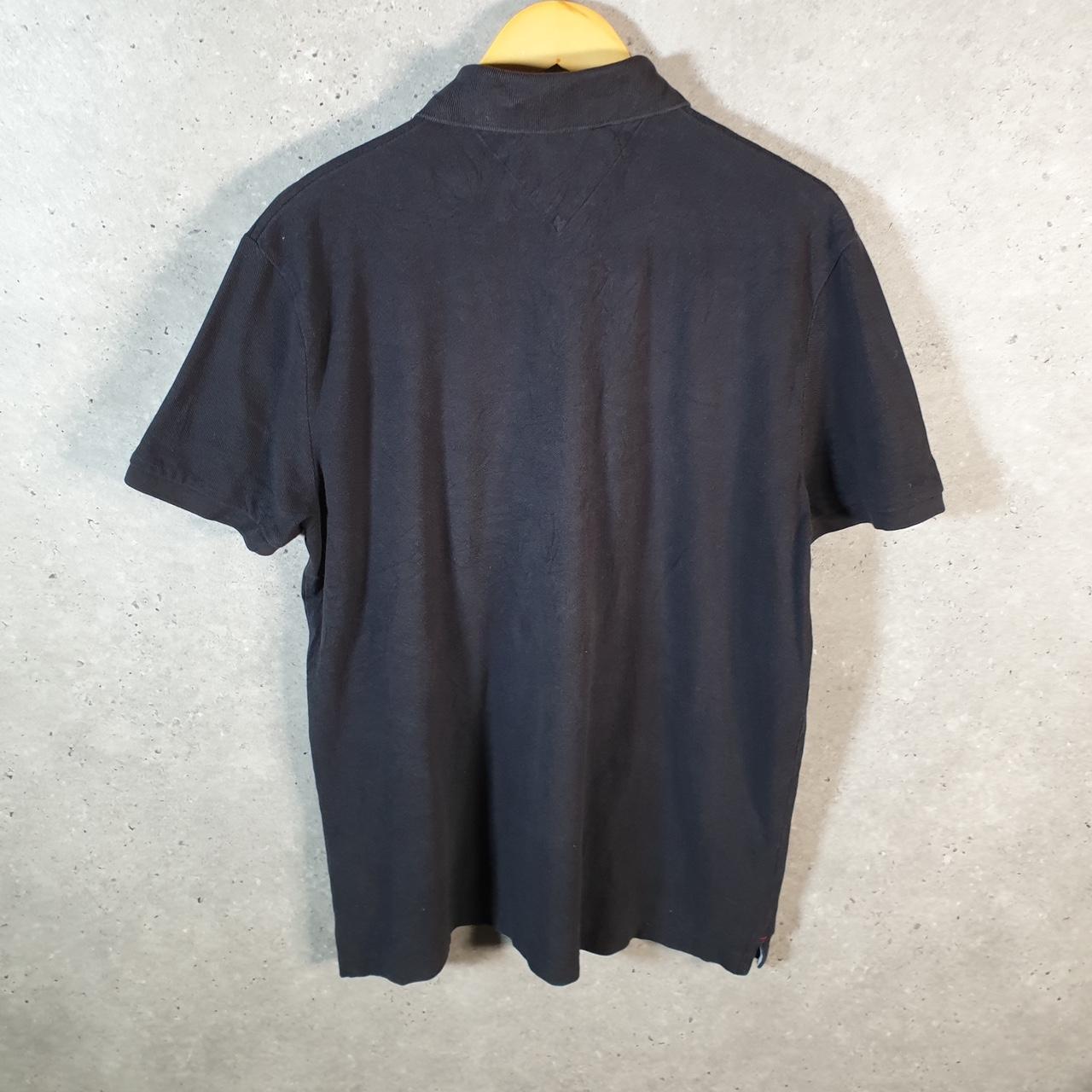 Vintage Tommy Hilfiger Polo Shirt Men’s Large Black Custom Fit Embroidered Logo