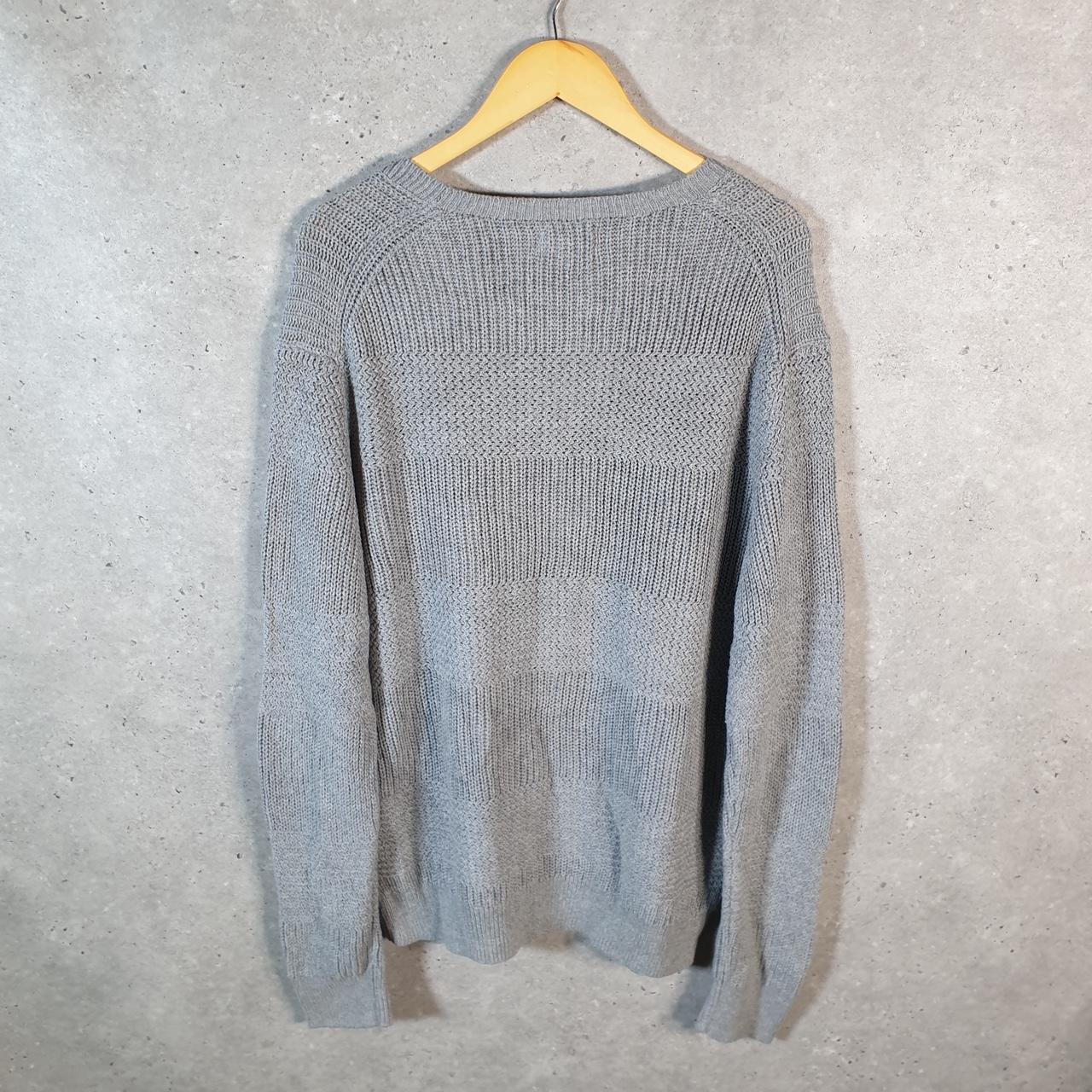 Vintage Ralph Lauren Polo Knit Sweatshirt Men’s Large Grey Cotton Pullover Pony