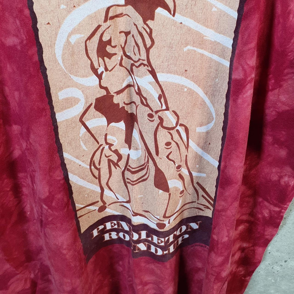 Vintage Pendleton Roundup Oneita 90s USA Single Stitch T Shirt Men’s Large Red Big Fish Vintage