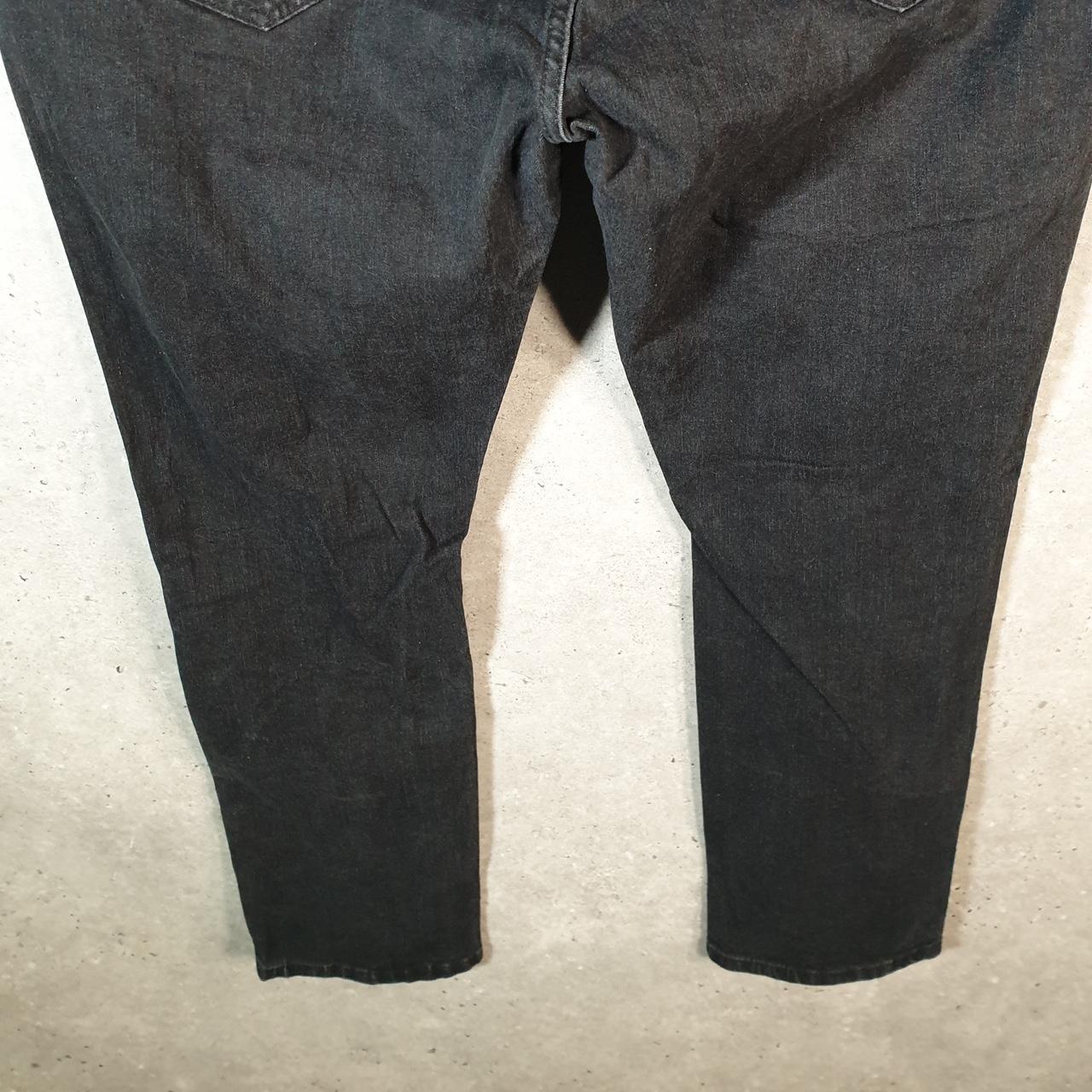 Vintage Grindhouse Baggy Y2K Hip Hop Jeans Mens W44 Black Embroidered Denim Big Fish Vintage