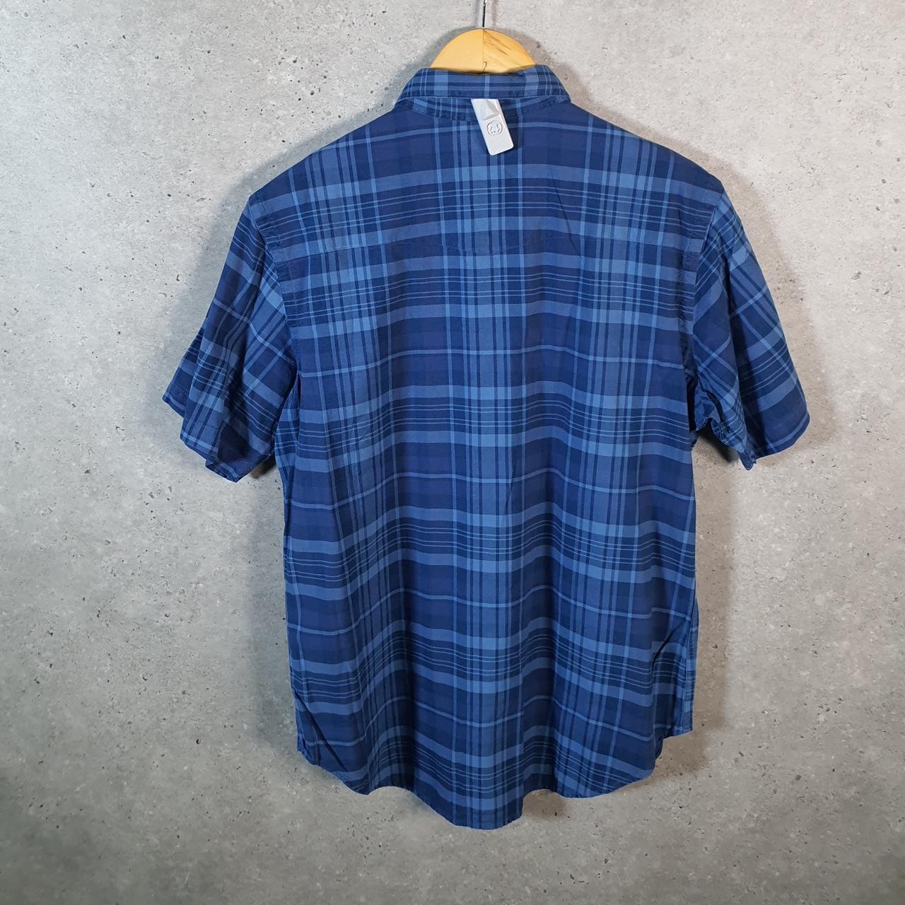 Vintage Ralph Lauren Button Down Shirt Men’s Medium Blue Checkered Indigo Oxford Fit Cotton Pocket Big Fish Vintage