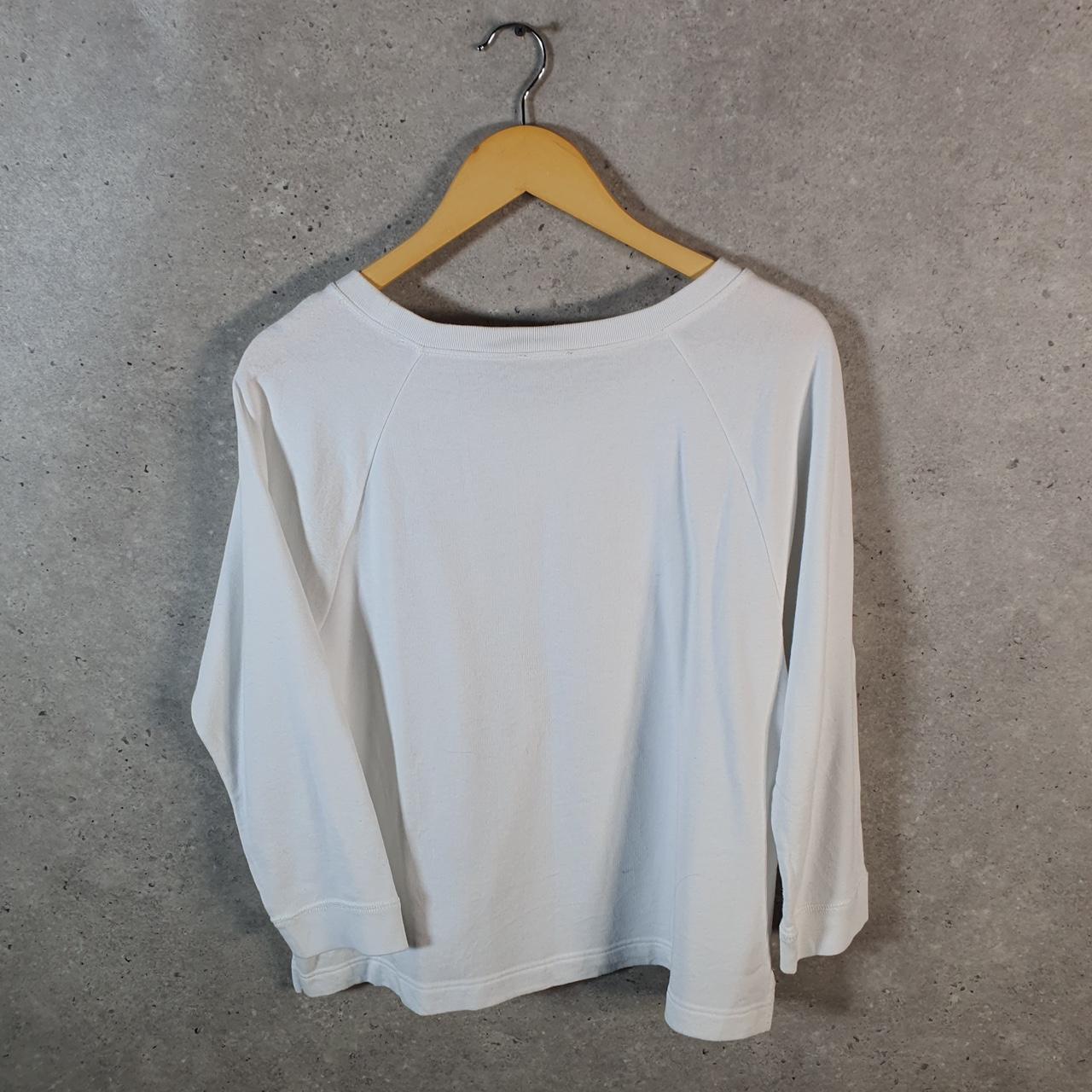 Vintage Ralph Lauren Polo Sweatshirt Womens Large White Embroidered Pullover Pony