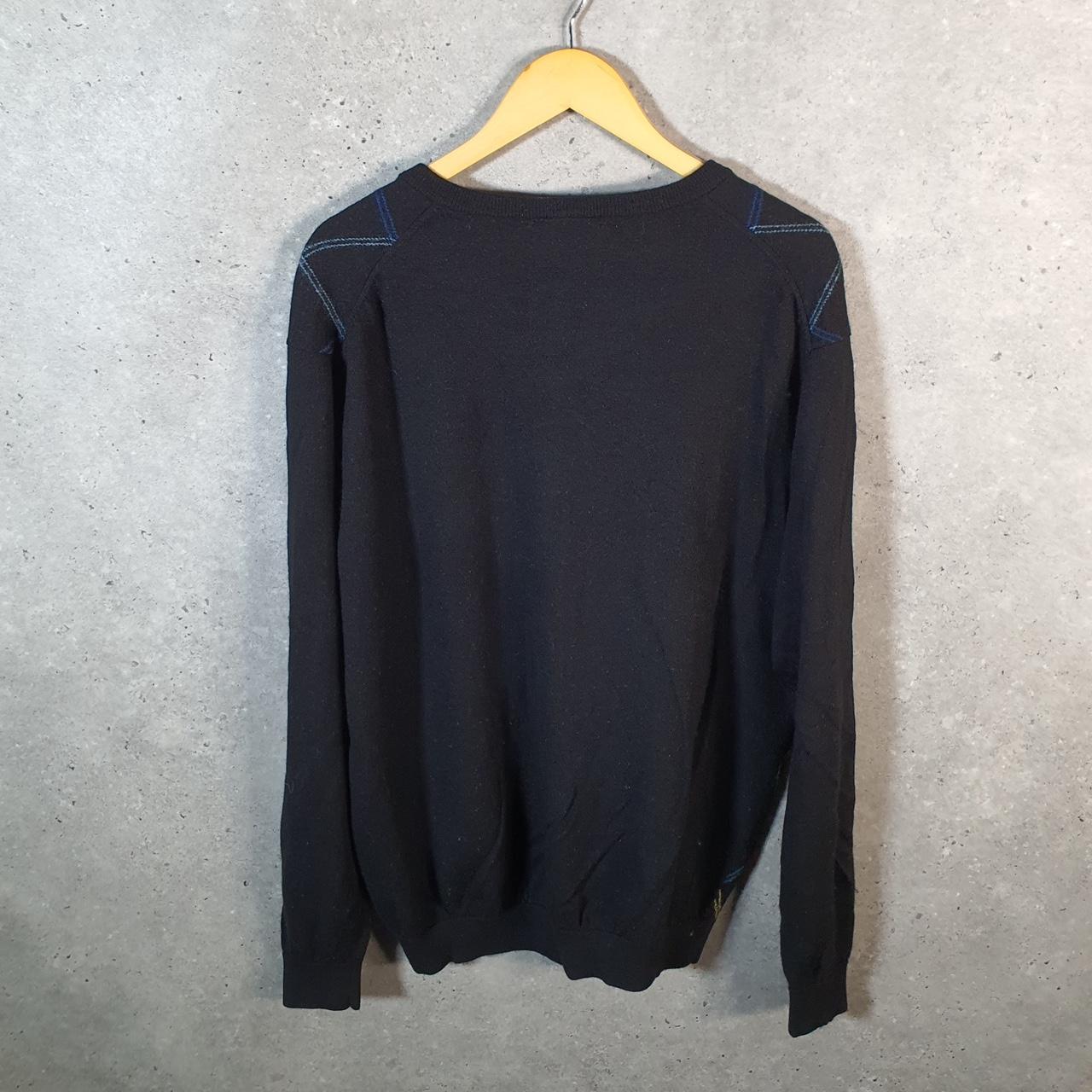 Vintage Lacoste Knit Sweater Mens Large Black Y2K Jumper Logo