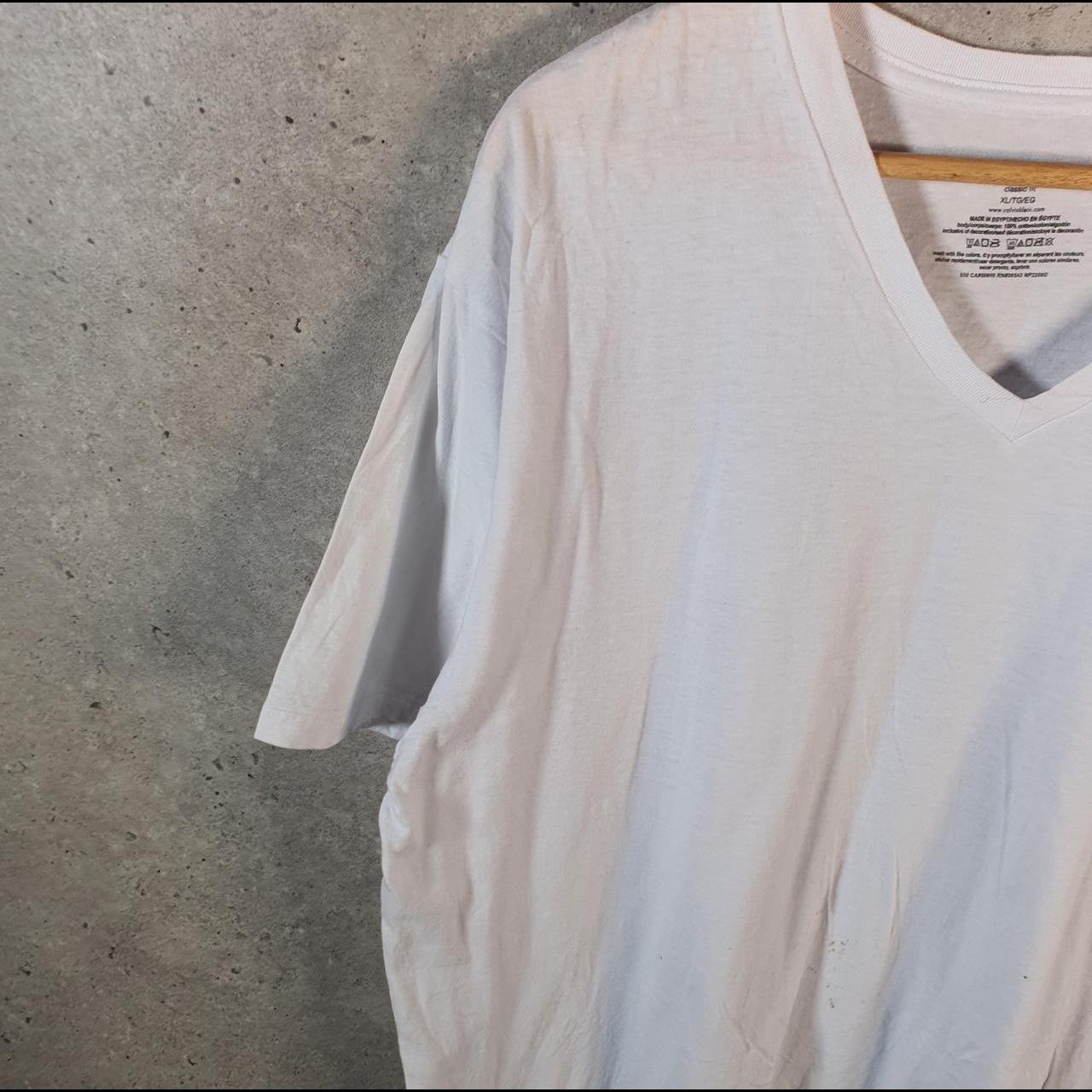 Vintage Calvin Klein Blank T Shirt Men’s XL White Classic Fit Spellout Logo