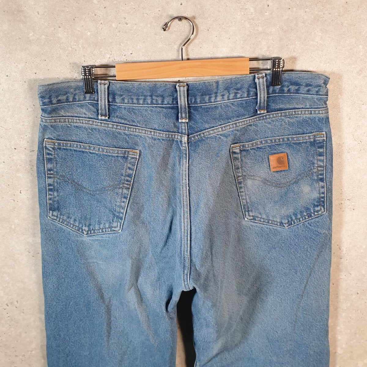 Vintage Carhartt Workwear Carpenter Jeans Mens W38 L32 Blue Denim Relaxed Fit USA