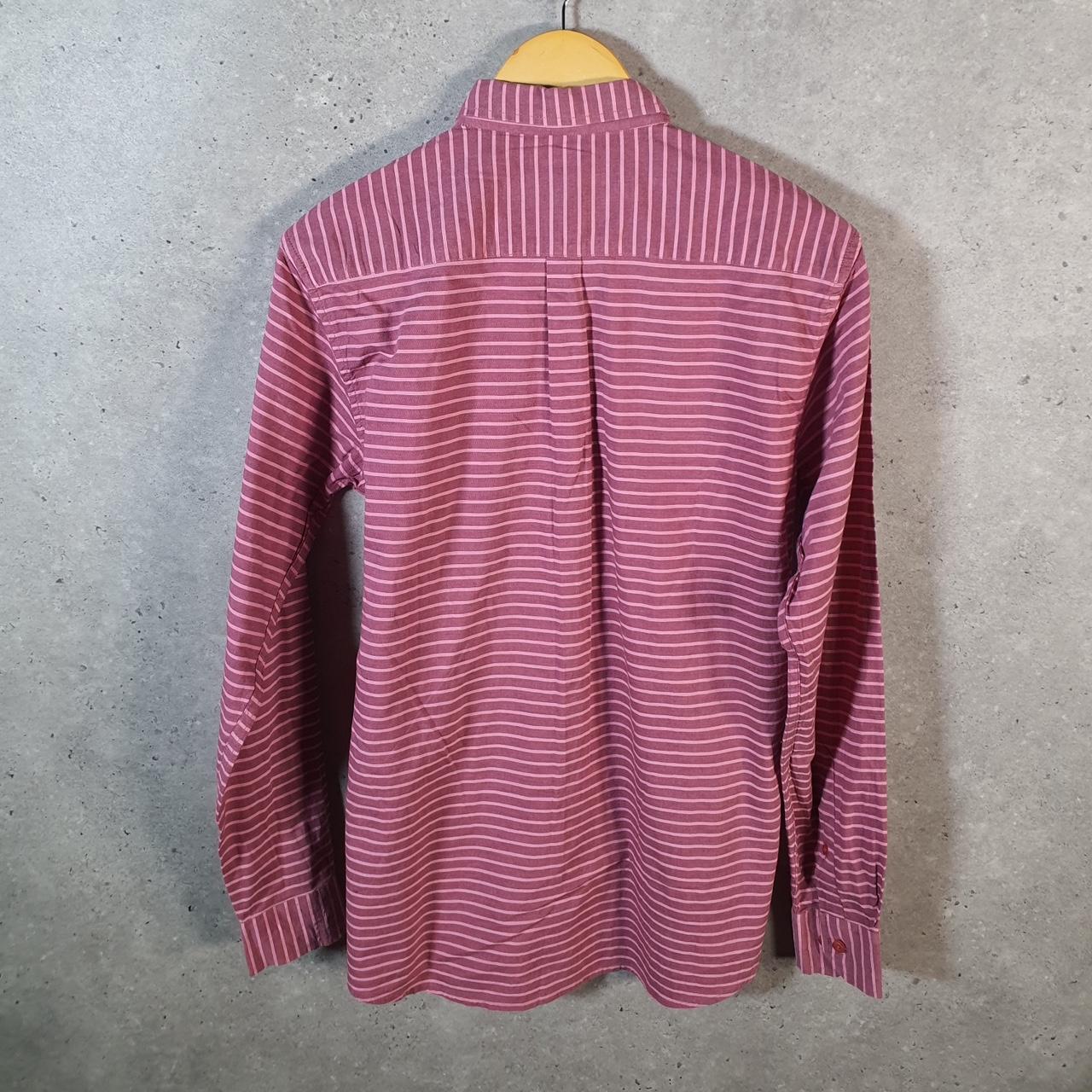 Vintage Ralph Lauren Button Down Shirt Men’s Large Pink Striped Slim Fit Cotton Pony