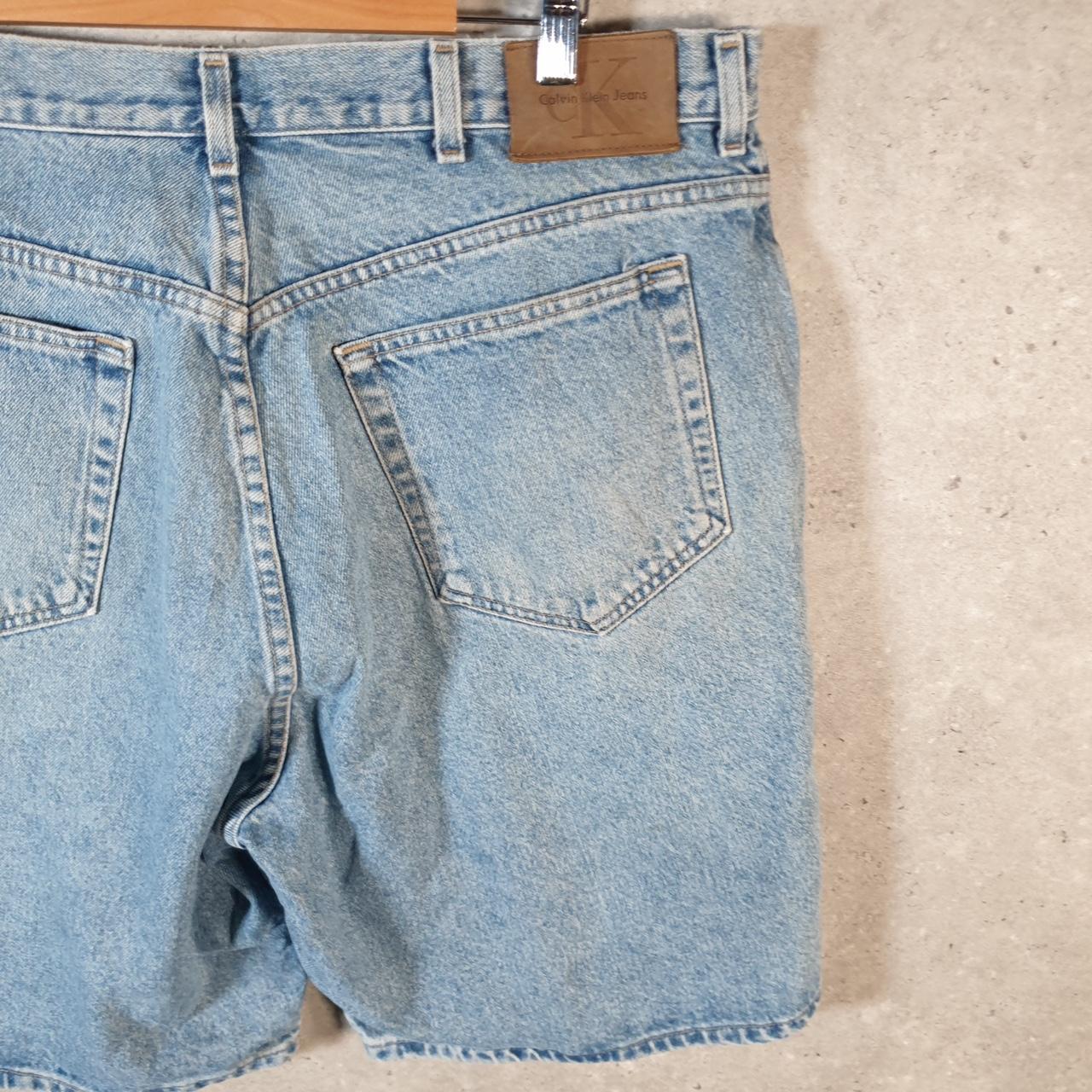 Vintage Calvin Klein Baggy Shorts Jorts Cargo Mens W38 Blue Relaxed Denim