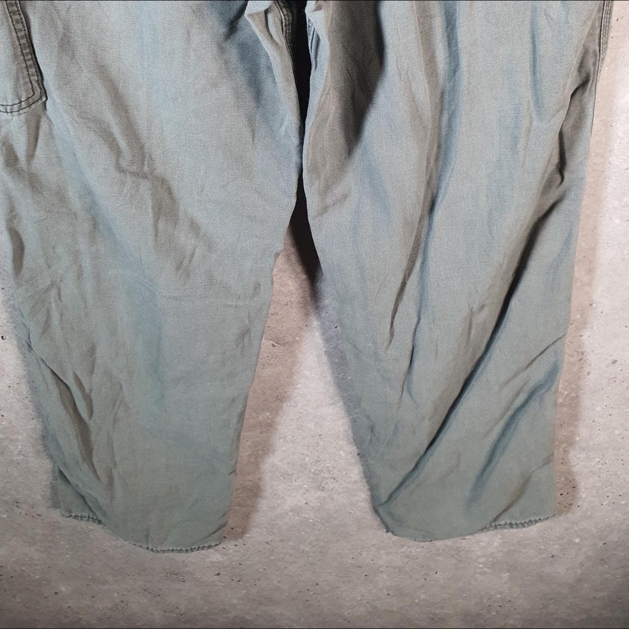 Vintage Carhartt Carpenter FR Trousers Mens W36 L32 Khaki Green Relaxed Fit Workwear USA