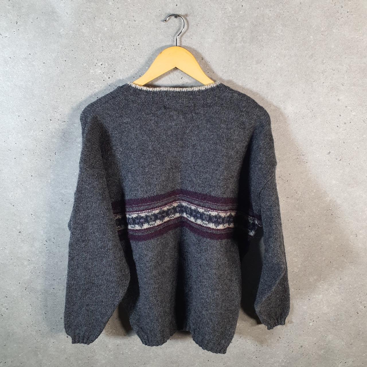 Vintage Eddie Bauer Knit Sweater Womens Large Grey Y2K Pullover Wool