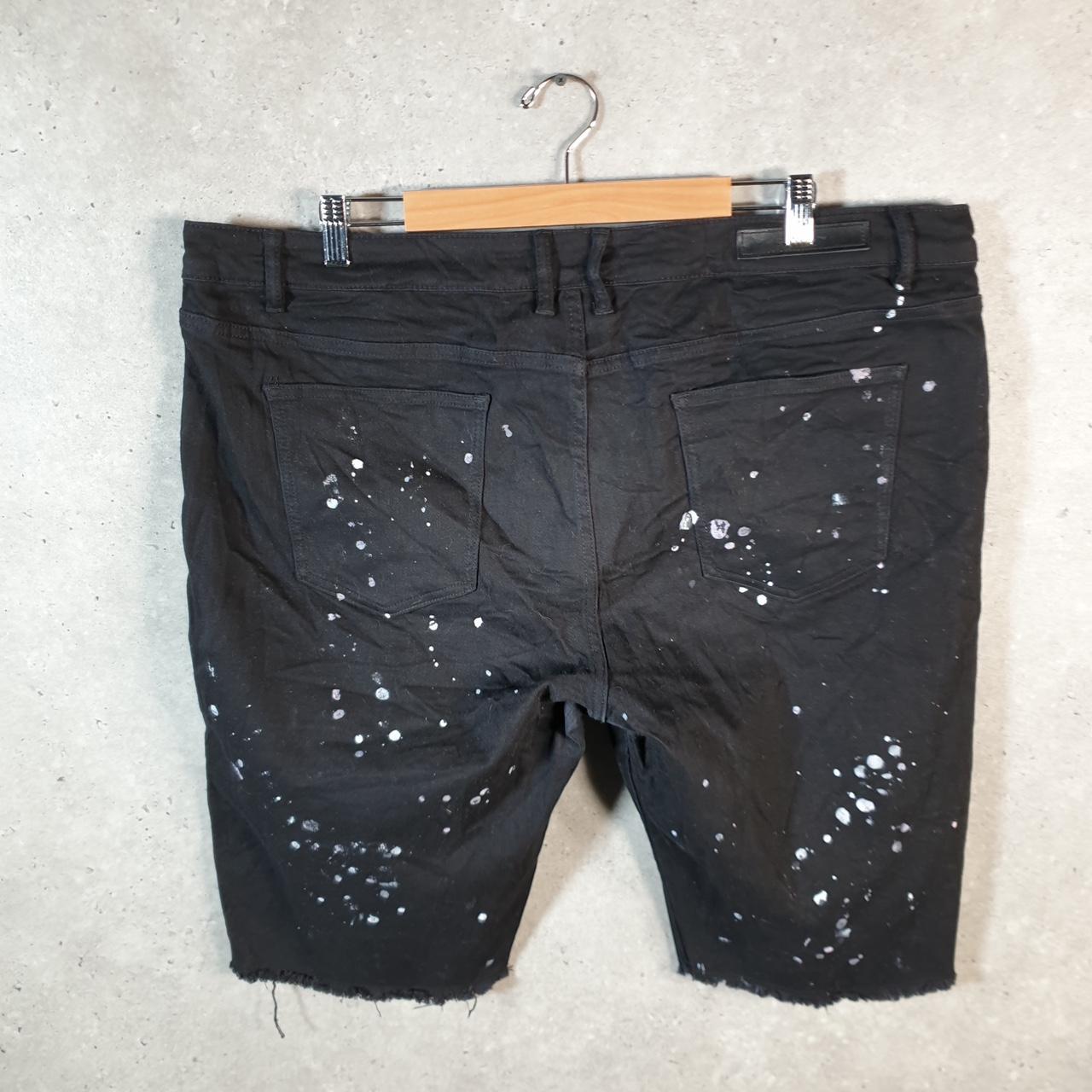 Vintage Embellish Y2K Hip Hop Jorts Shorts Mens W44 Black Denim USA