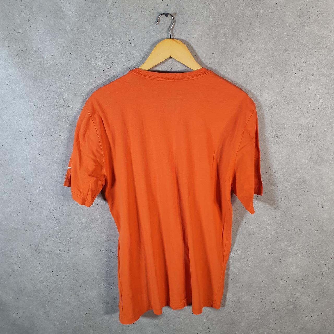 Vintage Nike Club Spellout T Shirt Men’s Large Orange Logo Swoosh Athletic