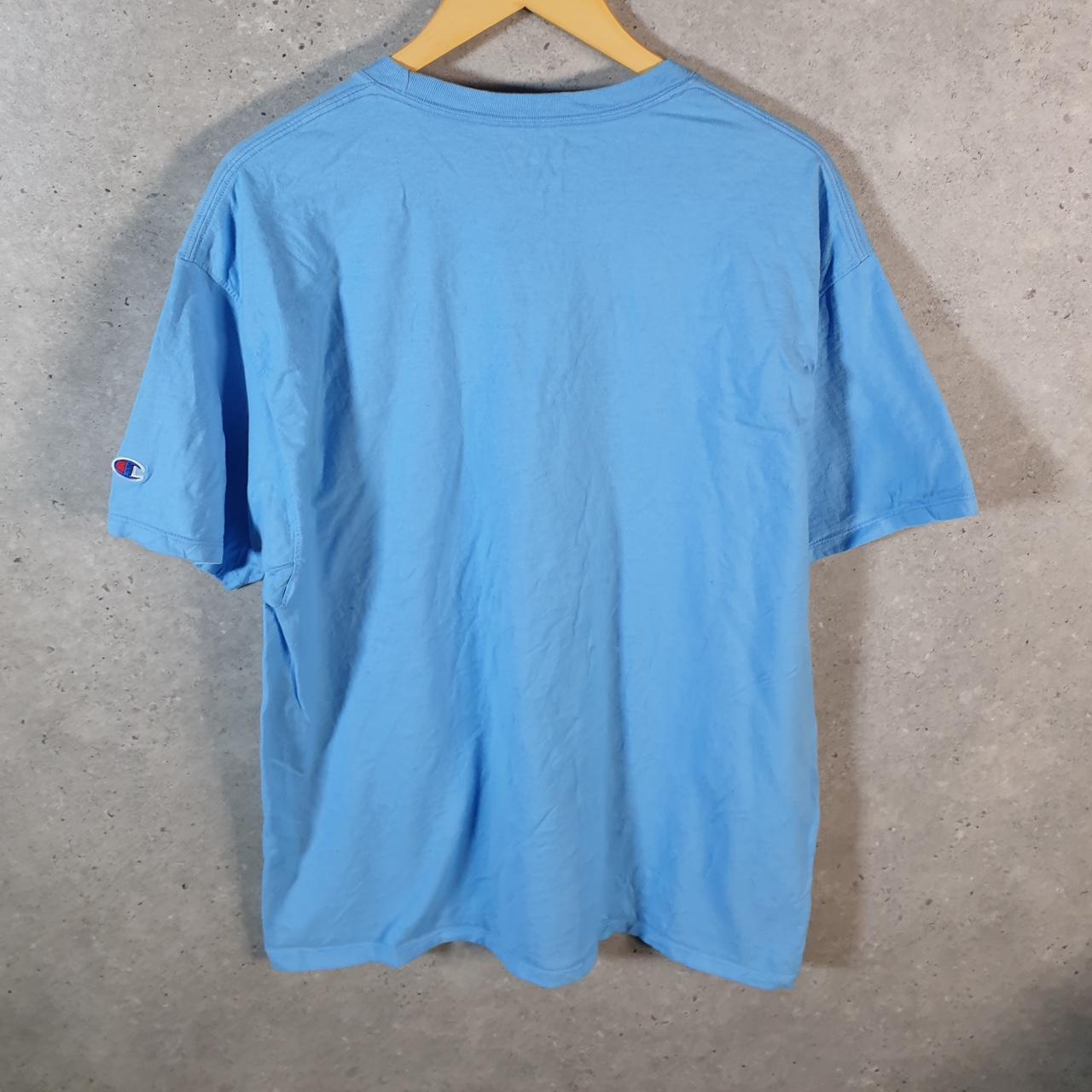 Vintage Champion Embroidered T Shirt Men’s XL Blue Casual Blank Athletic