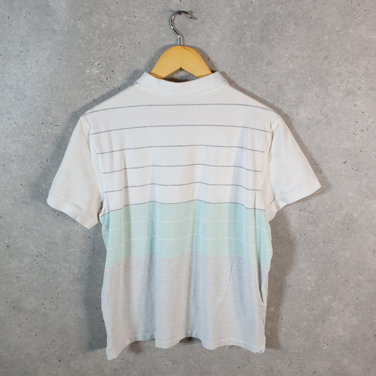 Vintage Calvin Klein Polo Shirt Men’s Large Striped White Regular Fit Casual