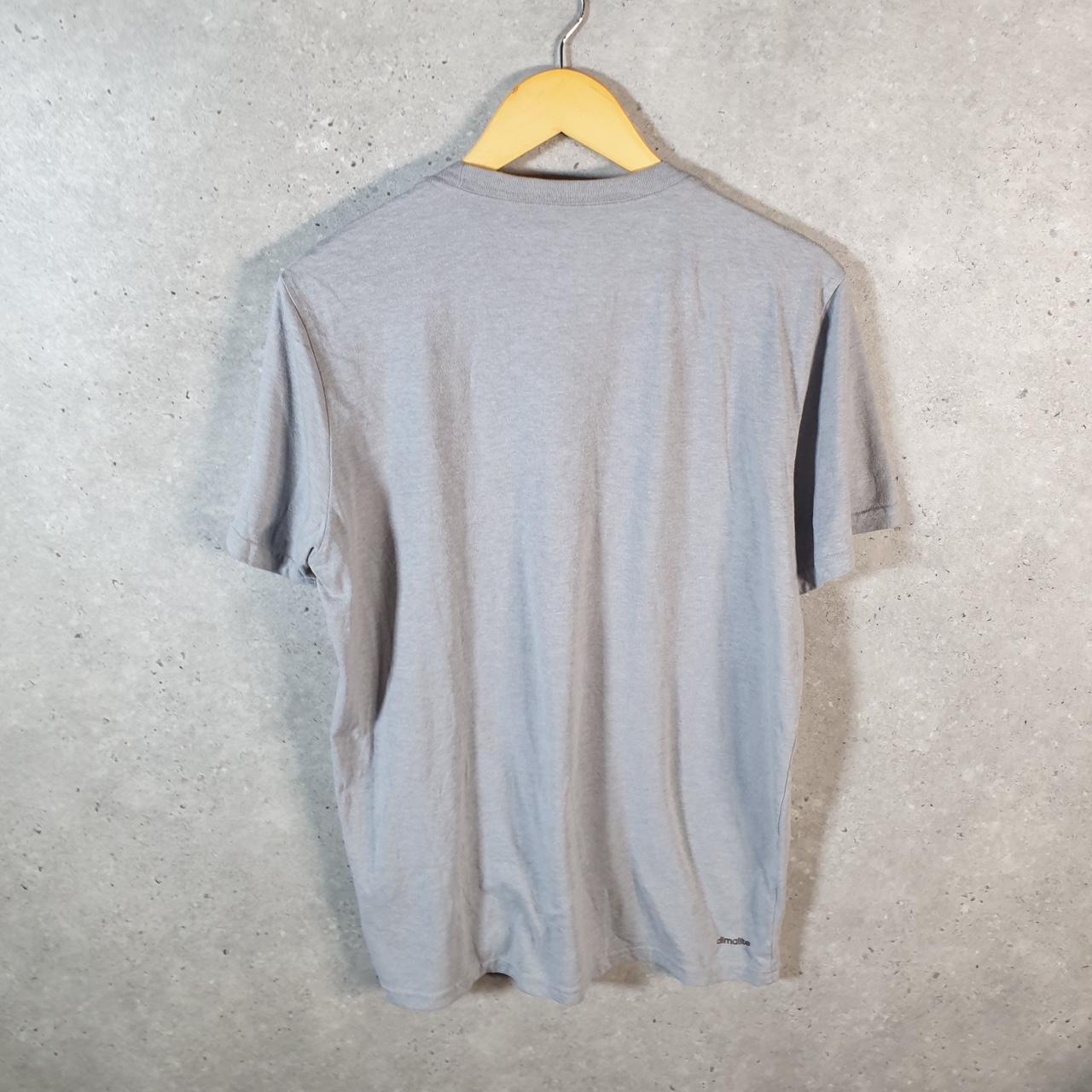 Vintage Adidas Go To Performance T Shirt Men’s Large Grey Three Stripes Logo Athletic