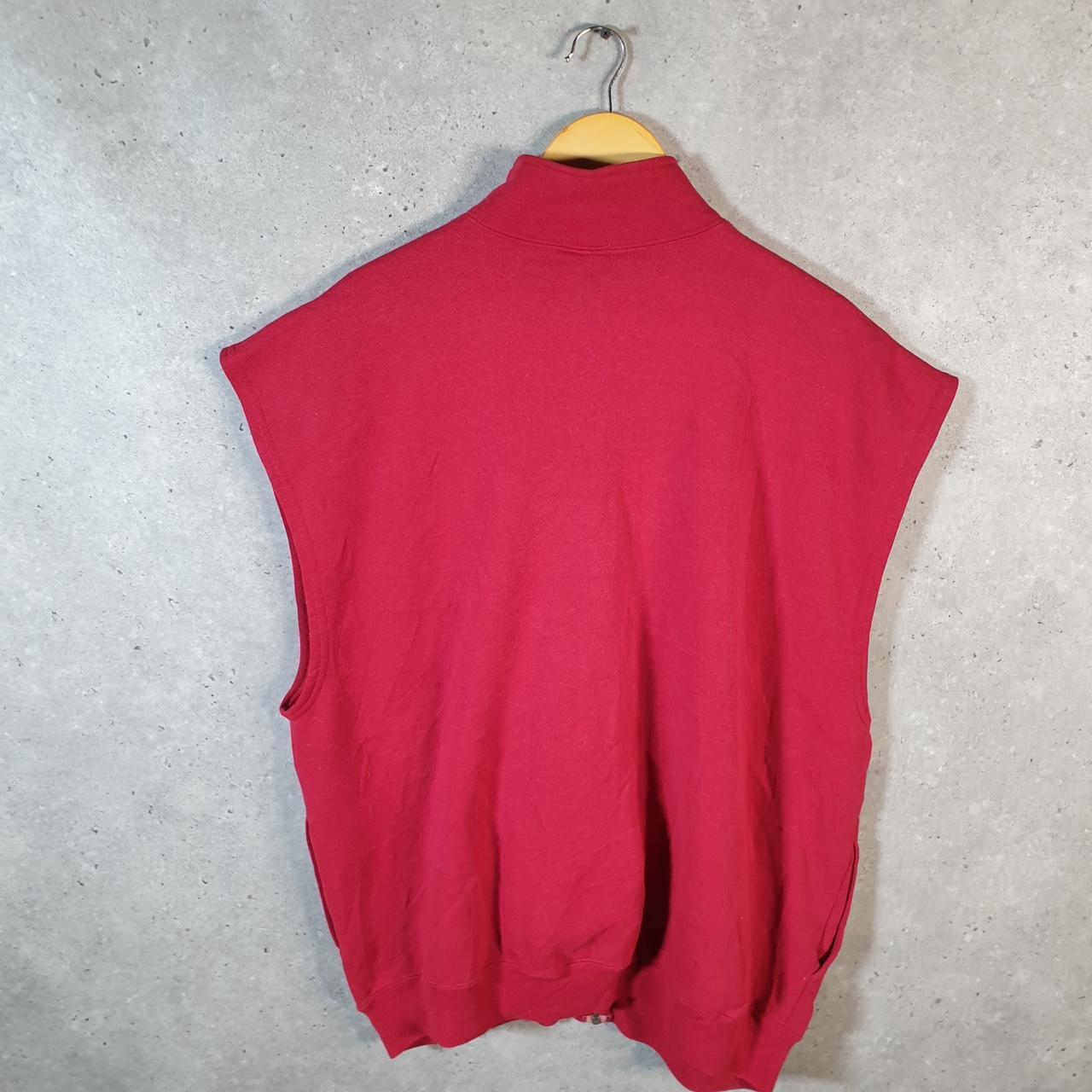 Vintage Russell Athletic Full Zip Blank Baggy Vest Sweatshirt Men’s 2XL Red