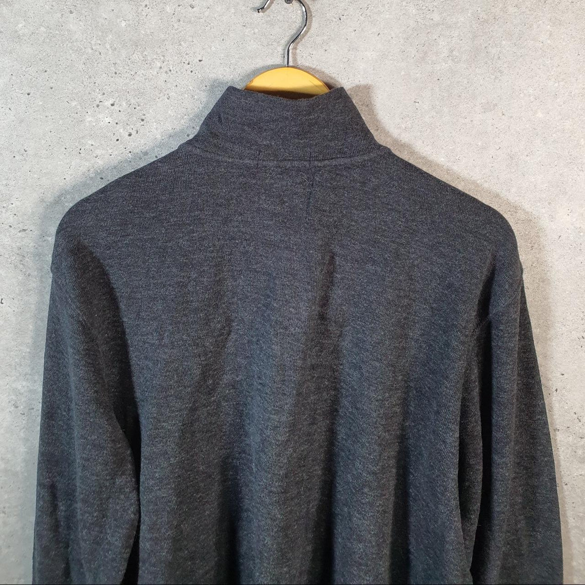 Vintage Ralph Lauren Polo 1/4 Zip Estate Rib Sweatshirt Men’s Medium Grey Pullover Pony C8843