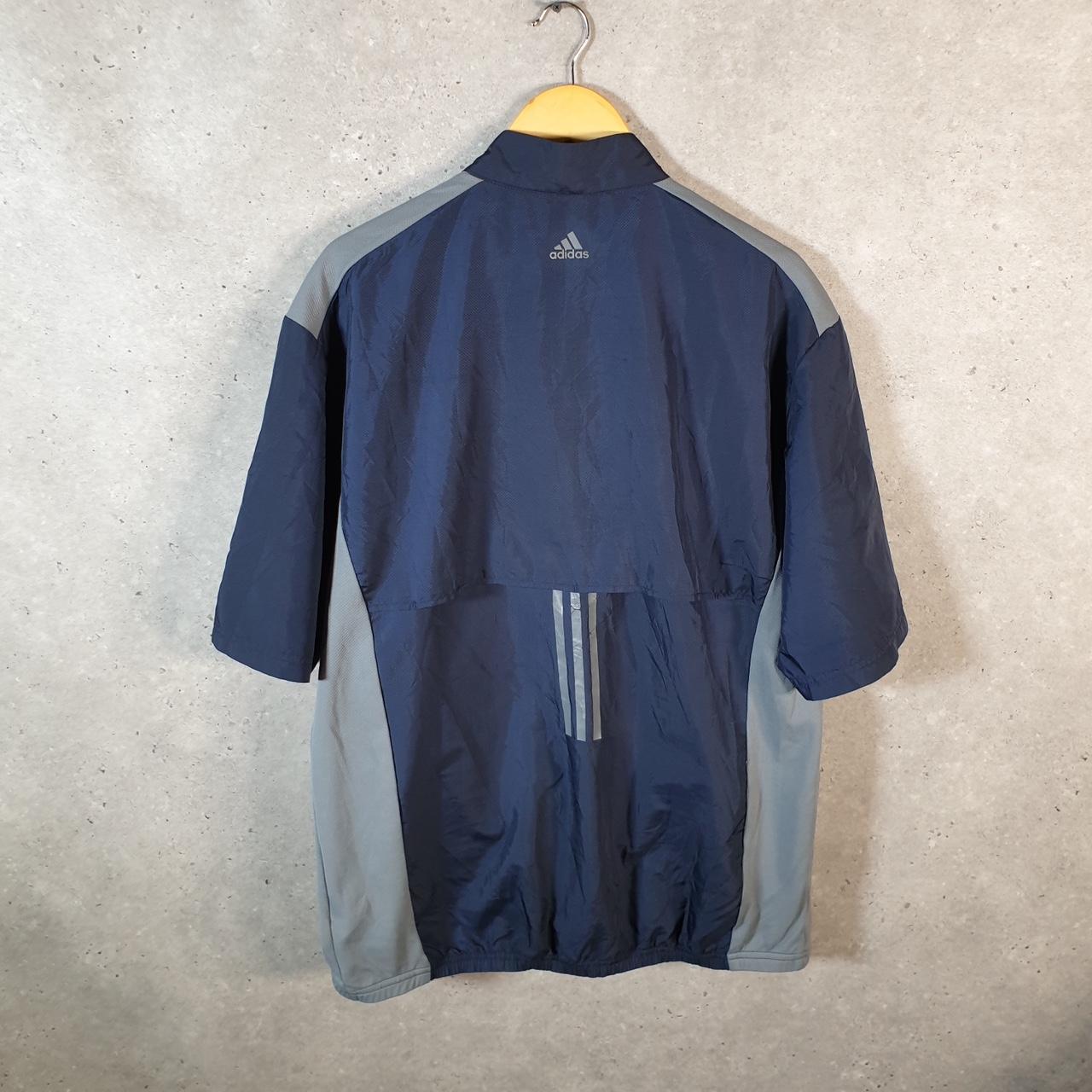 Adidas Short Sleeve Golf Track Jacket Mens Large Blue Folds Of Honour Athletic Full Zip