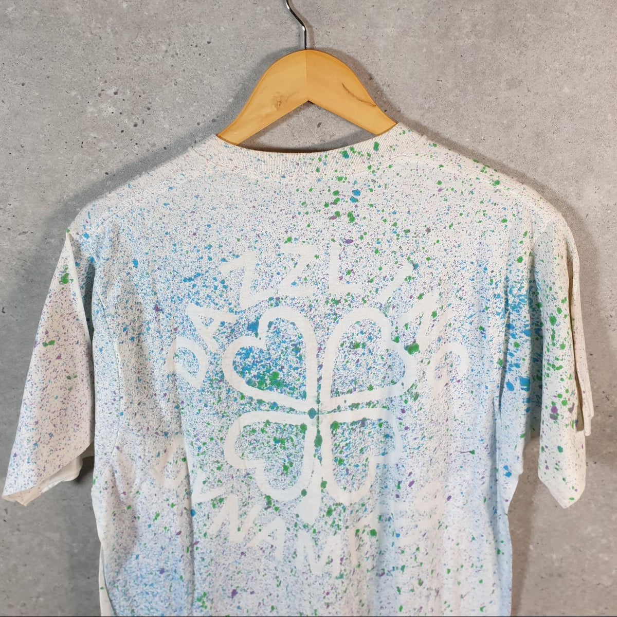 Vintage BVD Dazzling Floral Graphic 90s USA Single Stitch T Shirt Men’s XL Blue Tie Dye