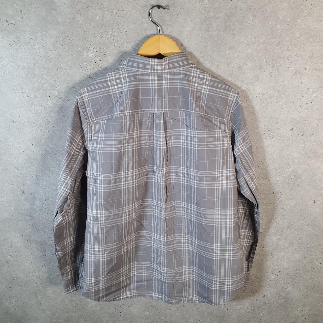Vintage Carhartt Shirt Button Down Womens XL Grey Checkered Utility Relaxed Fit