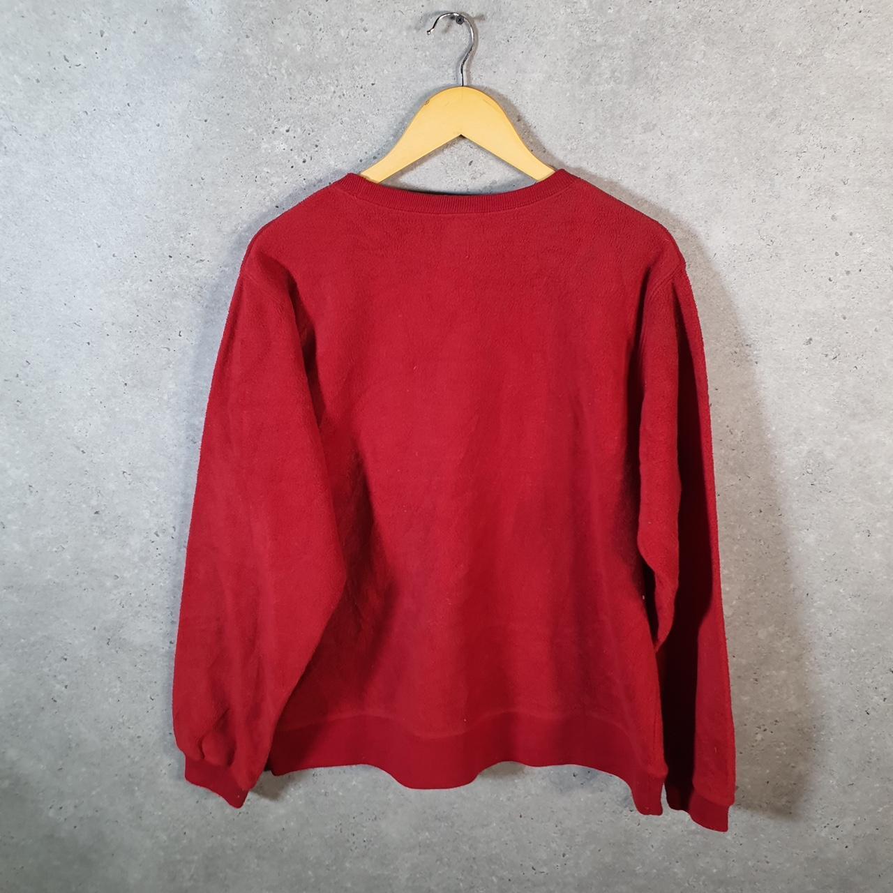 Disney Mickey Mouse Fleece Pullover Sweatshirt Mens Medium Red Embroidered Logo