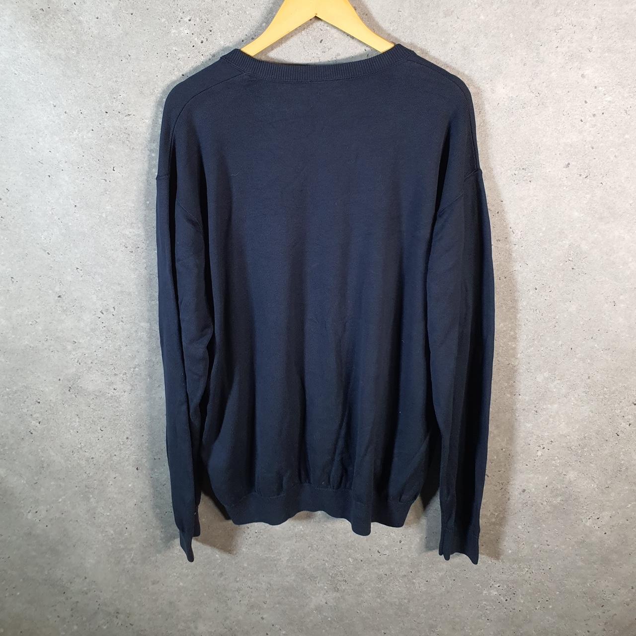 Vintage Lacoste Sweatshirt Men’s XL Navy Blue Pullover Logo Y2K Jumper Logo Casual